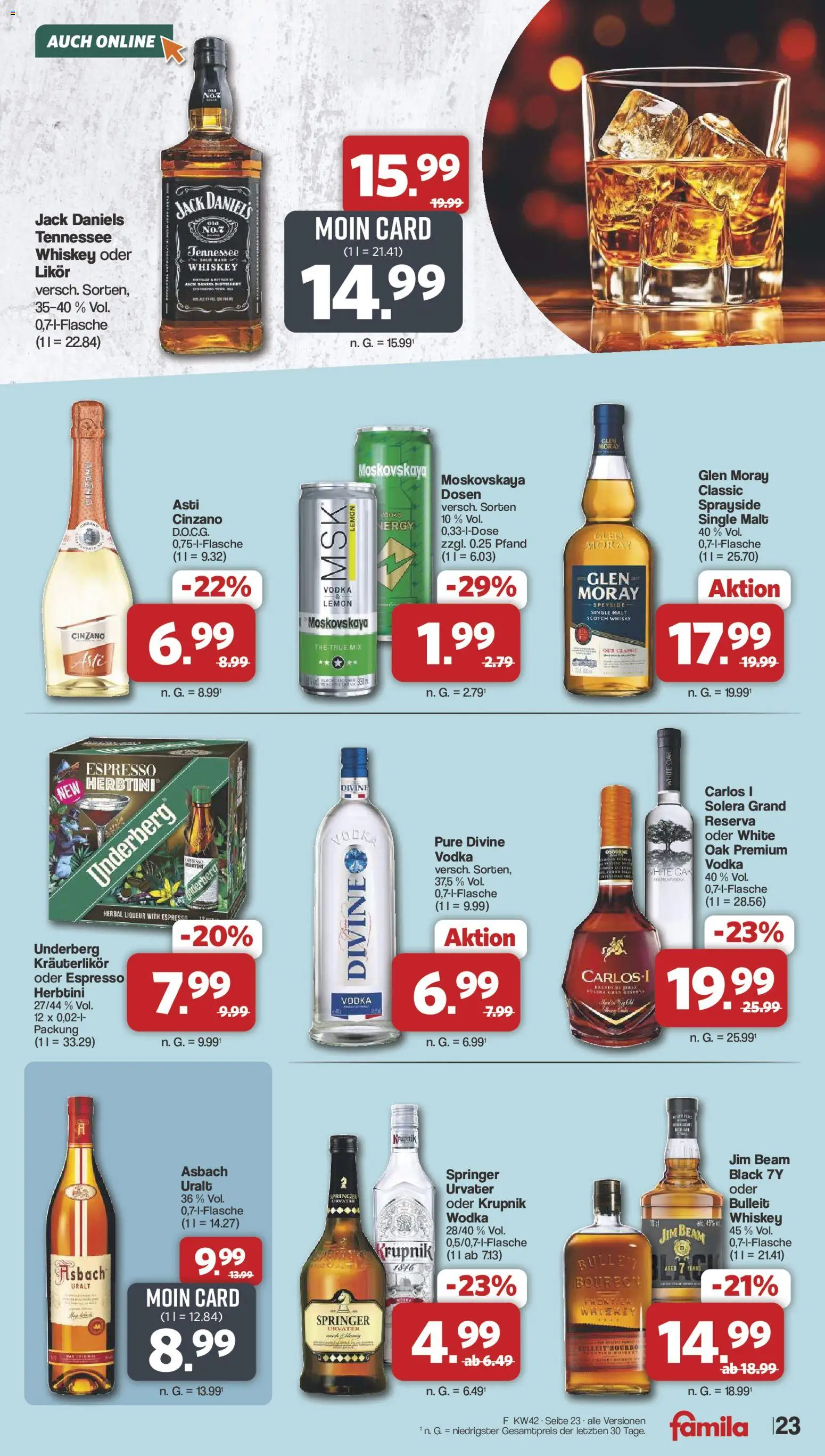 Famila Nordwest Prospekt – gültig ab 12.10.2026 | Seite: 23 | Produkte: Whisky, Jim beam, Whiskey, Underberg