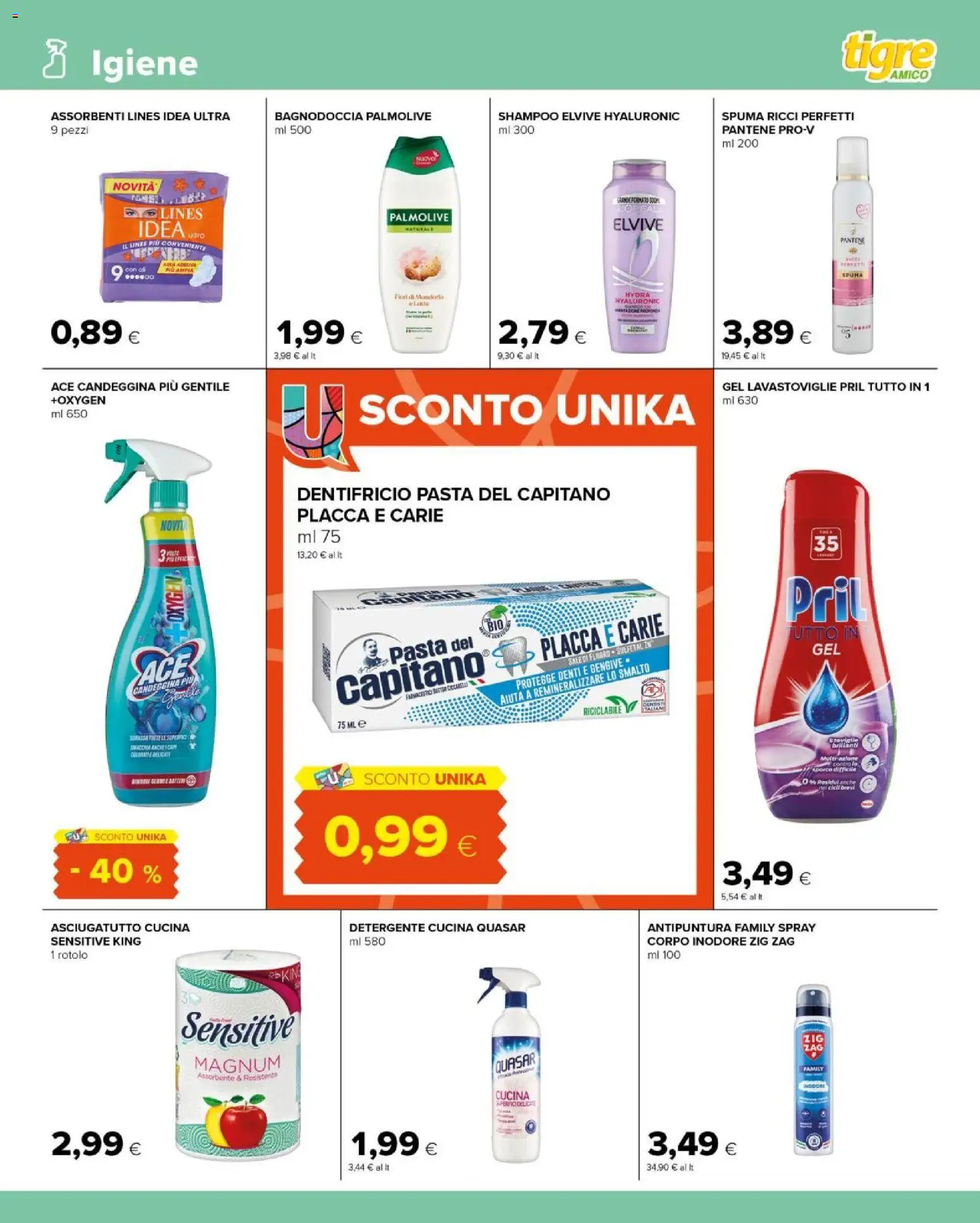 Volantino Tigre del 20.05.2026 | Pagina: 11 | Prodotti: Shampoo, Detergente, Pasta, Lavastoviglie