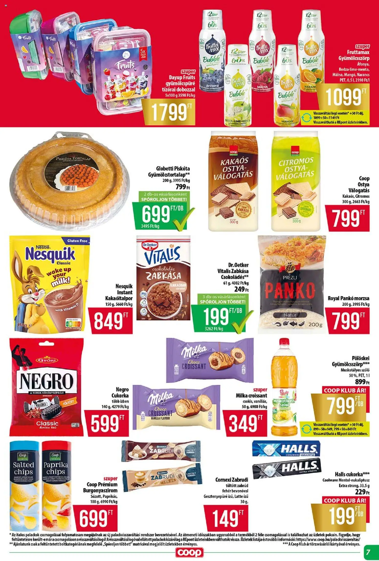 COOP akciós ujság - amely érvényes a következő dátumtól: 2026.09.17. | Oldal: 7 | Termékek: Áfonya, Piskóta, Milka, Narancs
