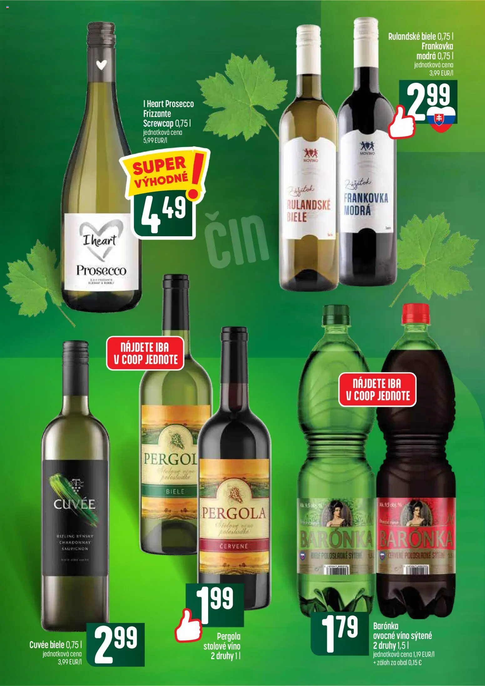 Nové COOP Jednota akcie – leták je platný od 02.07.2026 | Strana: 50 | Produkty: Pergola, Víno, Prosecco