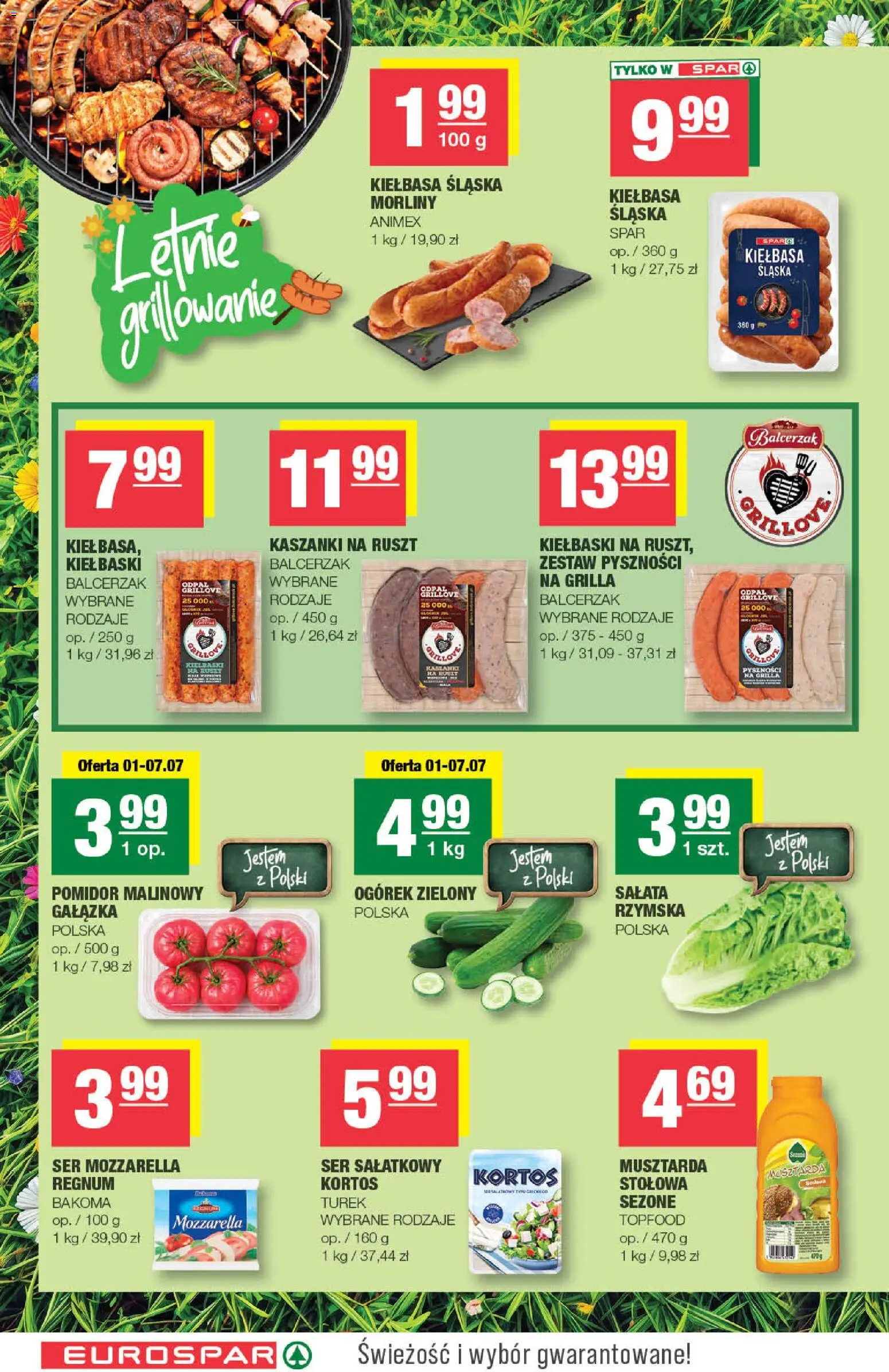 Spar gazetka - Eurospar od 01.07.2026 | Strona: 10 | Produkty: Kiełbasa śląska morliny, Kiełbaski, Ser, Mozzarella