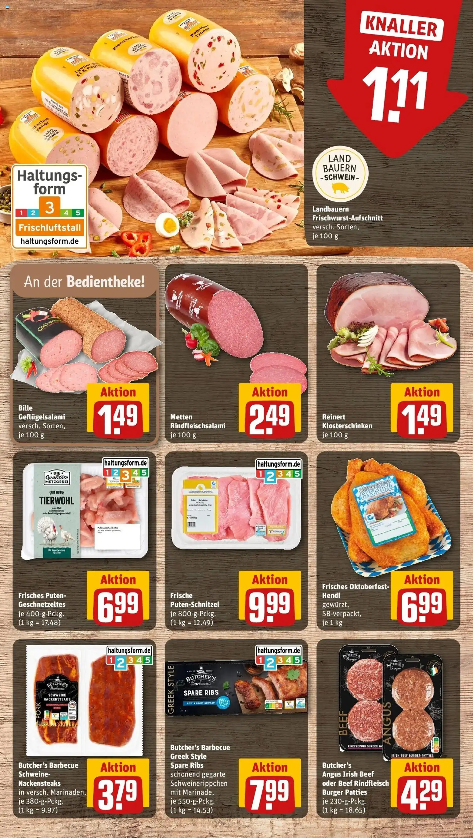 REWE Prospekt ab 21.09.2026 zum Blättern » Angebote | Seite: 14 | Produkte: Spare ribs, Burger, Putenschnitzel, Rindfleisch