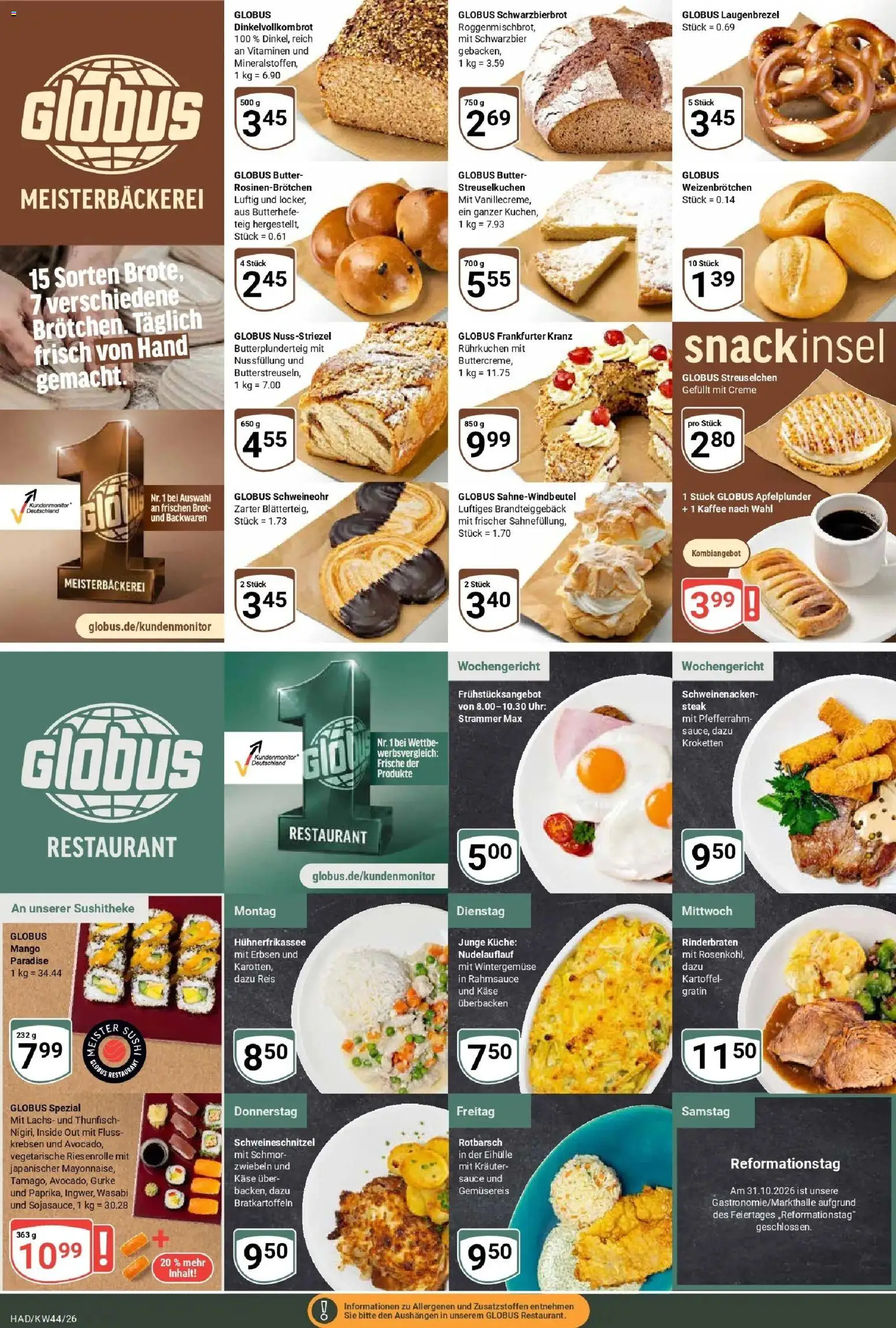 Globus Prospekt Halle (saale) – gültig ab 26.10.2026 | Seite: 6 | Produkte: Käse, Mango, Brot, Erbsen