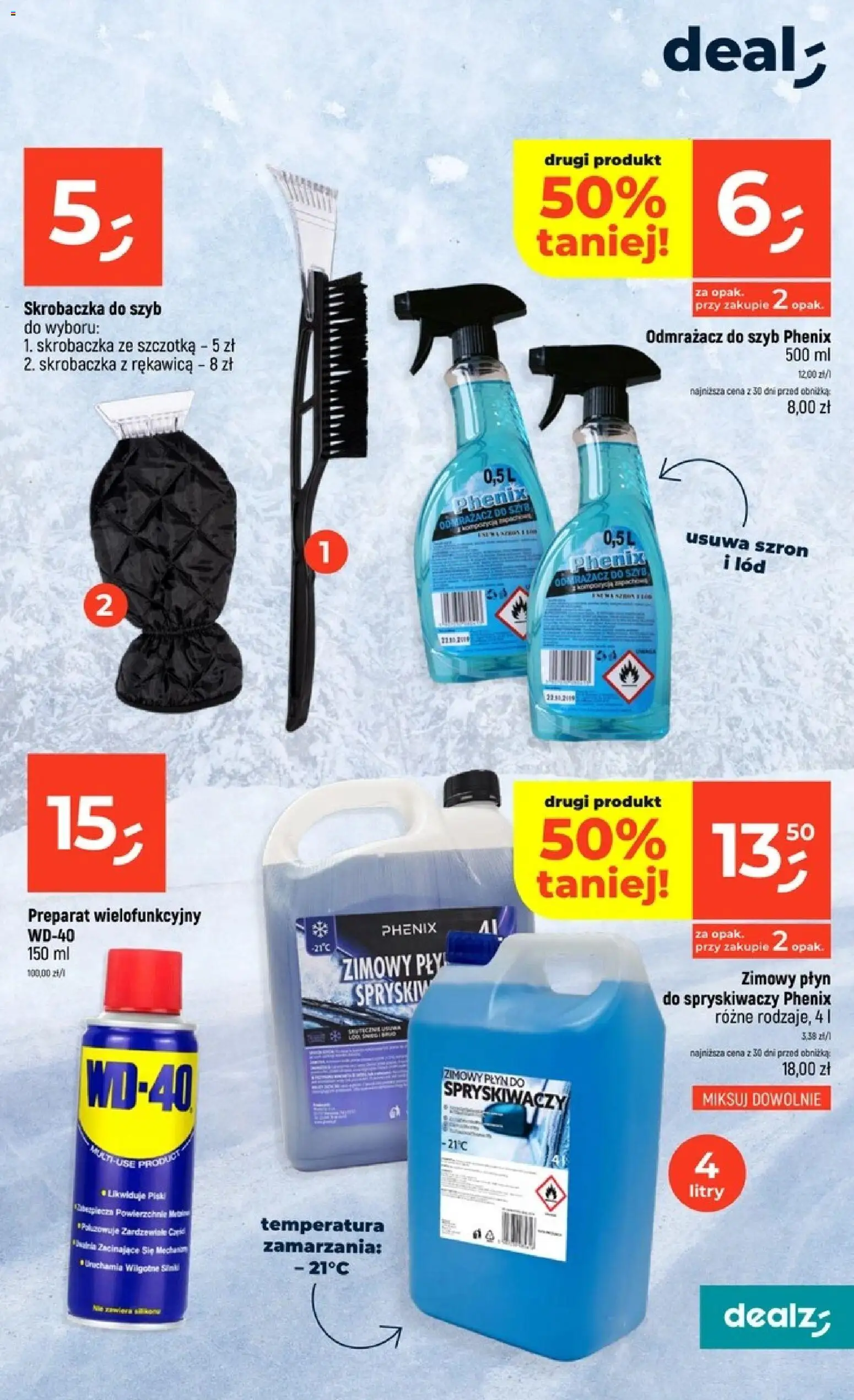 Dealz gazetka od 22.10.2026 | Strona: 55 | Produkty: Zimowy płyn do spryskiwaczy, Lód, Płyn do spryskiwaczy, Szczotka