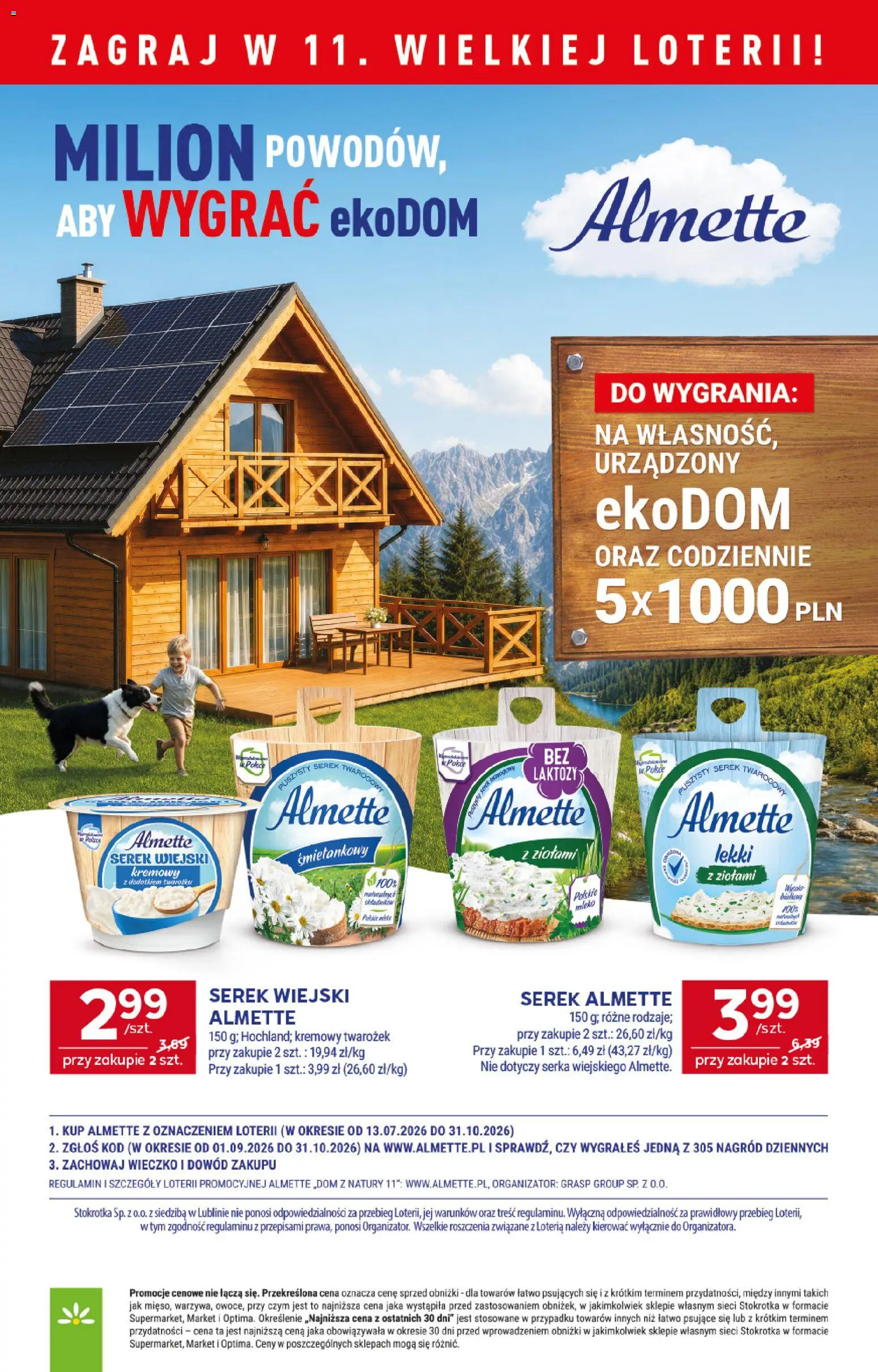Stokrotka gazetka - Market od 10.09.2026 | Strona: 14 | Produkty: Serek, Stokrotka, Serek wiejski, Almette