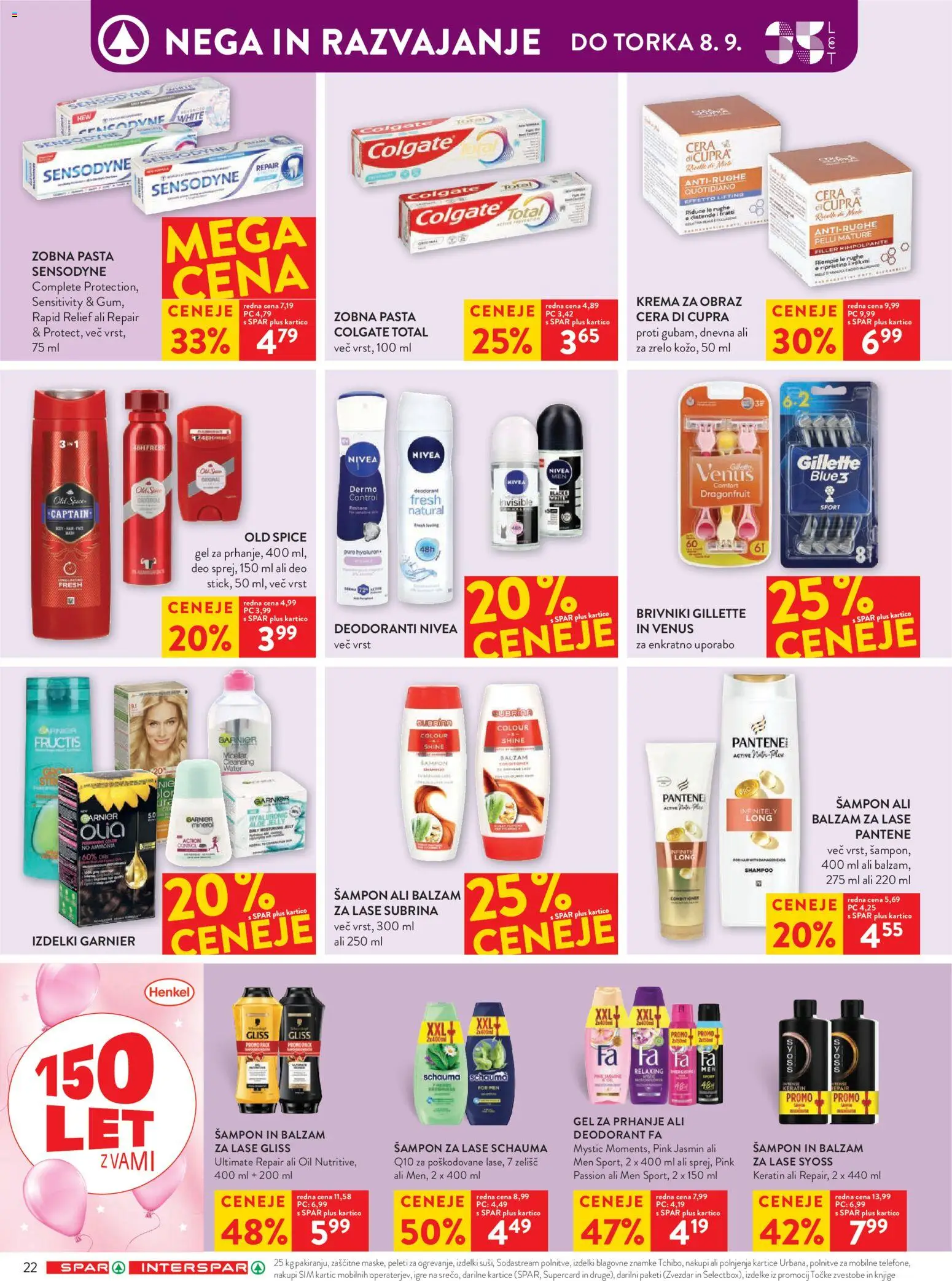 Novi Spar katalog ponudbe – veljaven od 02.09.2026 | Stran: 36 | Izdelki: Gel za prhanje, Sampon, Balzam za lase, Krema
