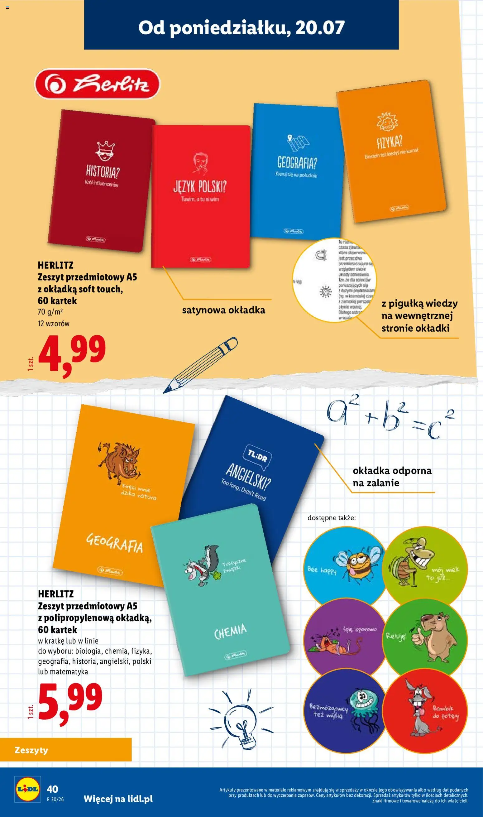 Lidl Katalog od 09.07.2026 | Strona: 40 | Produkty: Notebook, Zeszyt, Zeszyty