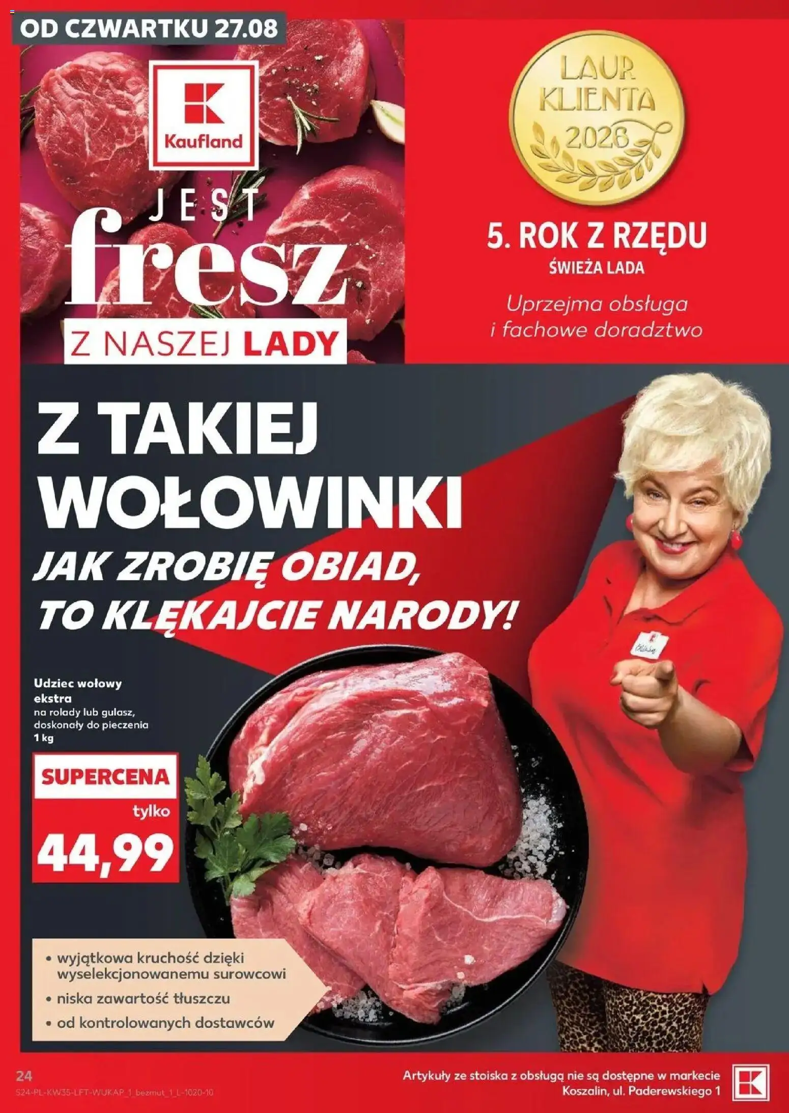 Kaufland gazetka od 27.08.2026 - od jutra PDF | Strona: 24 | Produkty: Udziec wołowy