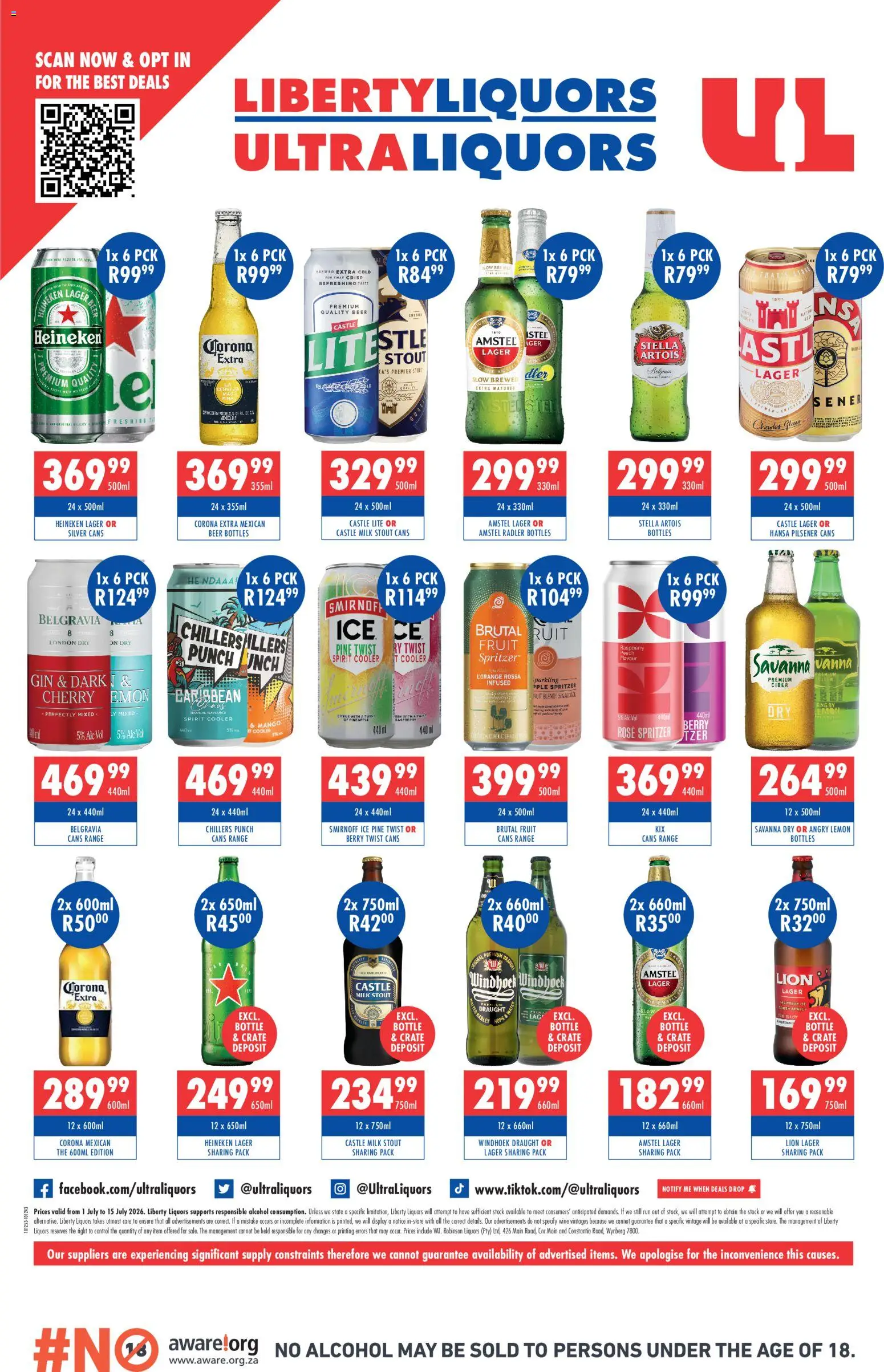 New Ultra Liquors catalogue – valid from 01/07/2026 | Page: 4 | Products: Milk, Stock, Lemon, Mango