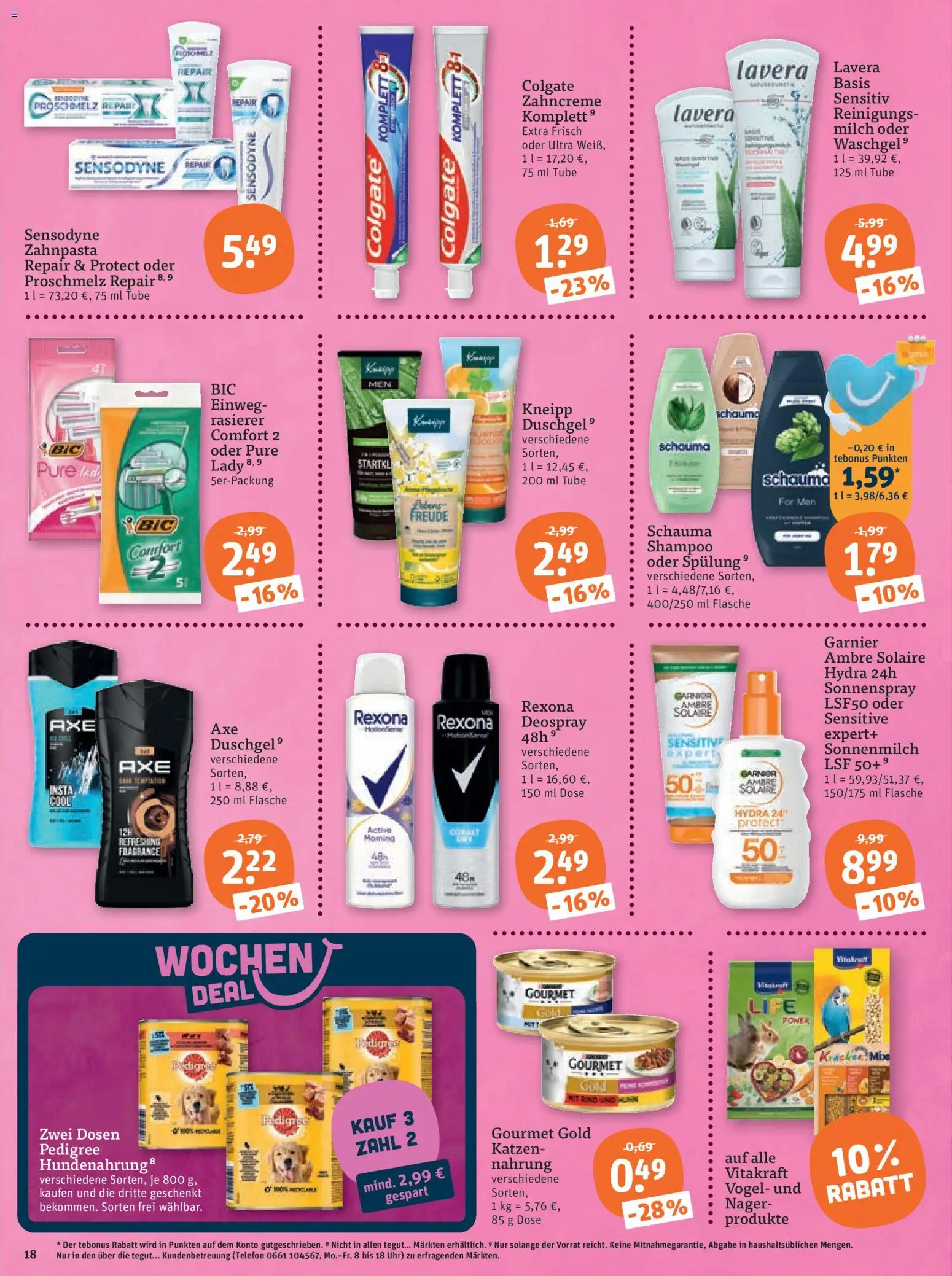 Tegut Prospekt – gültig ab 12.06.2026 | Seite: 20 | Produkte: Milch, Shampoo, Deospray, Pedigree