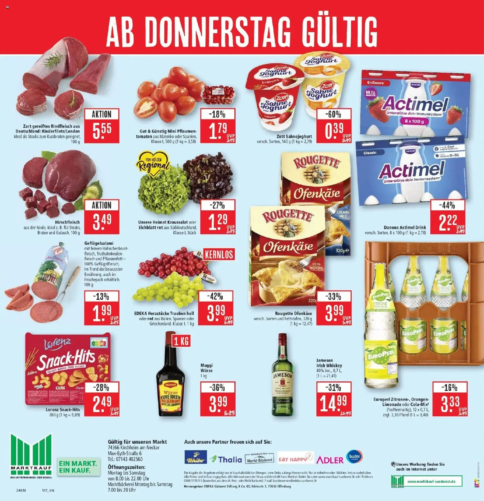 Marktkauf Prospekt Kirchheim (ab 26.10.2026) » Angebote online | Seite: 30 | Produkte: Actimel, Joghurt, Tomaten, Jameson