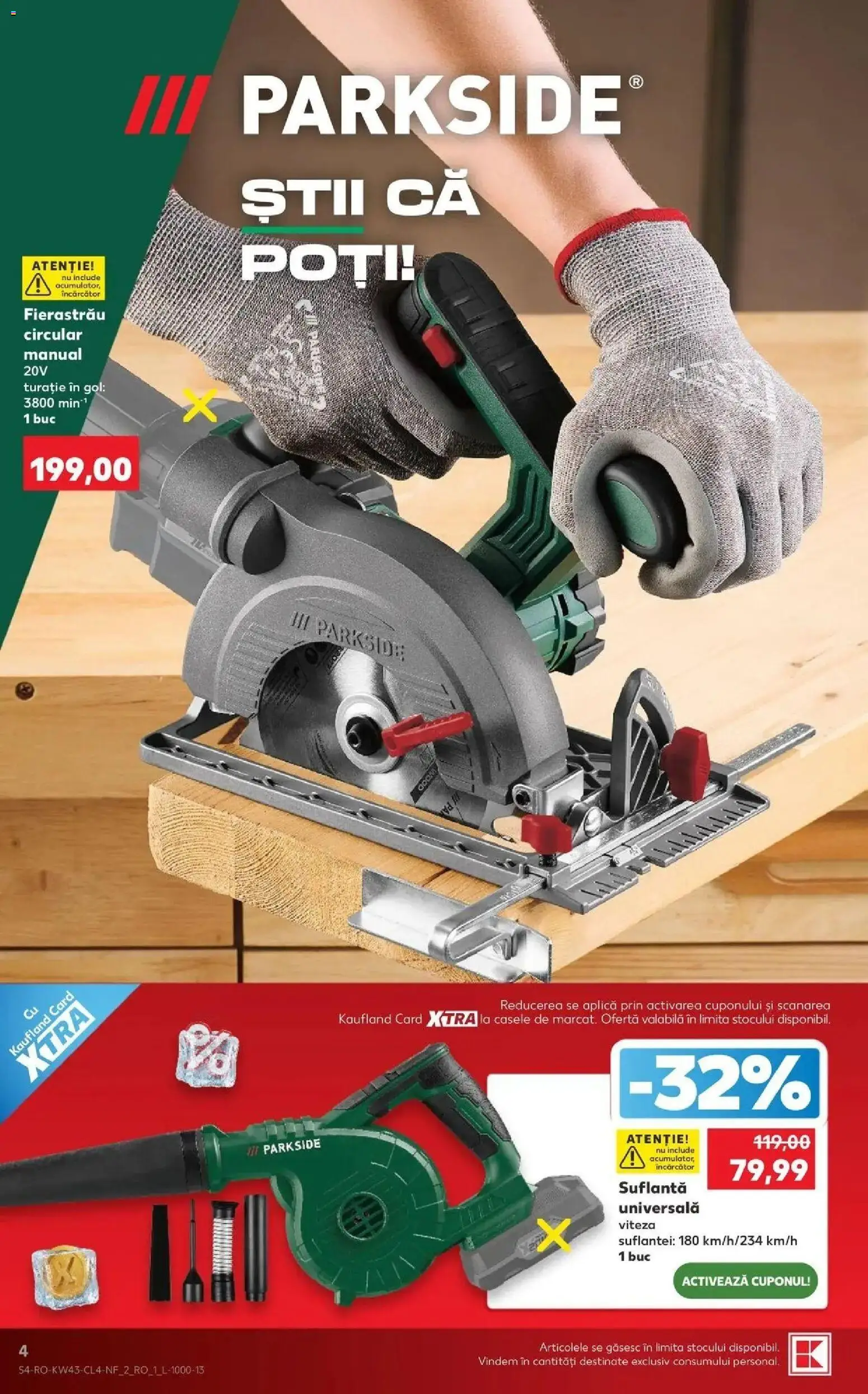 Kaufland Codlea 21.10.2026 - Revista si Oferta | Pagină: 4 | Produse: Încărcător, Fierastrau circular, Fierastrau Circular Manual, Aplică