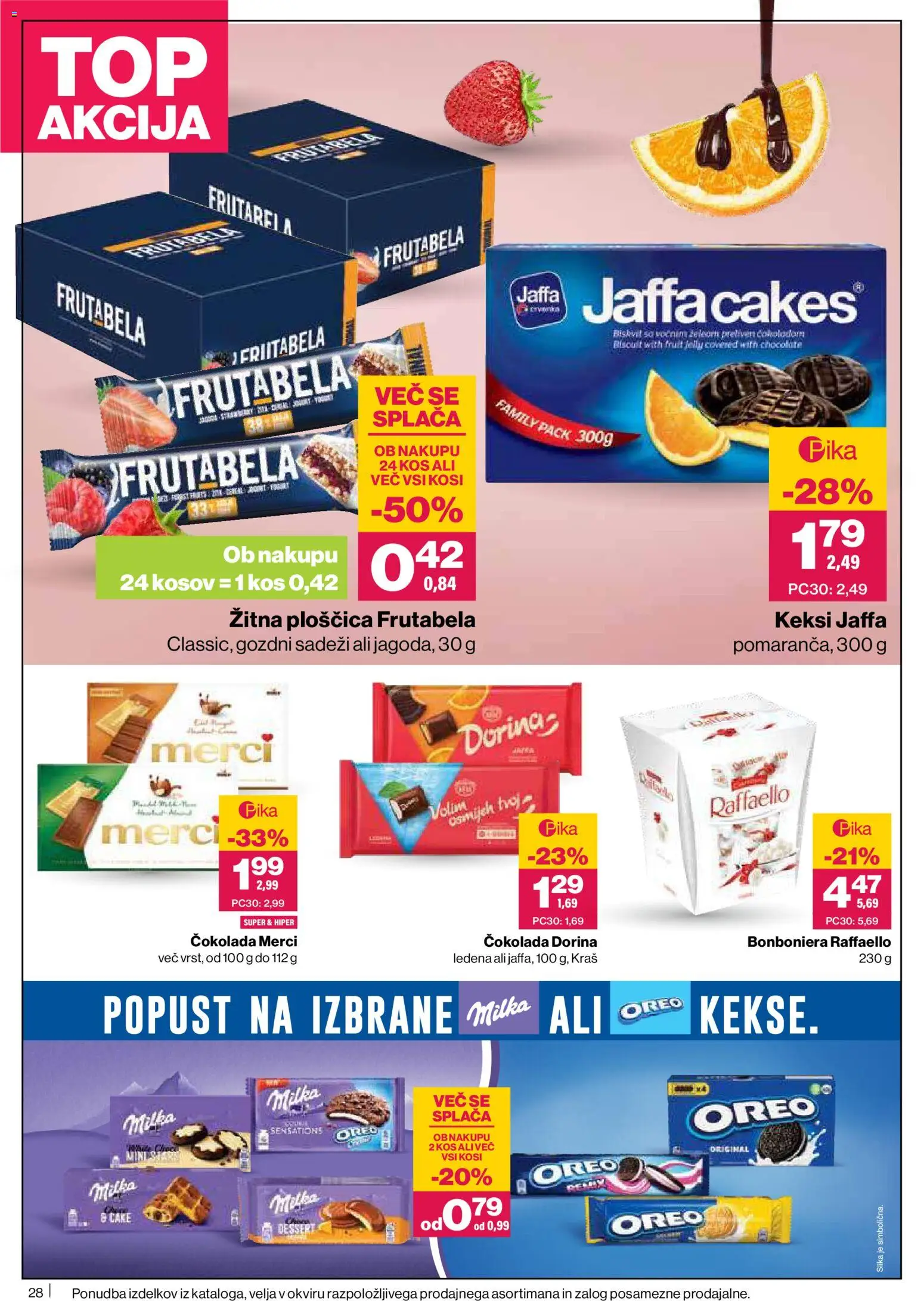 Novi Mercator katalog ponudbe – veljaven od 28.05.2026 | Stran: 28 | Izdelki: Keksi, Kos, Bonboniera, Cokolada