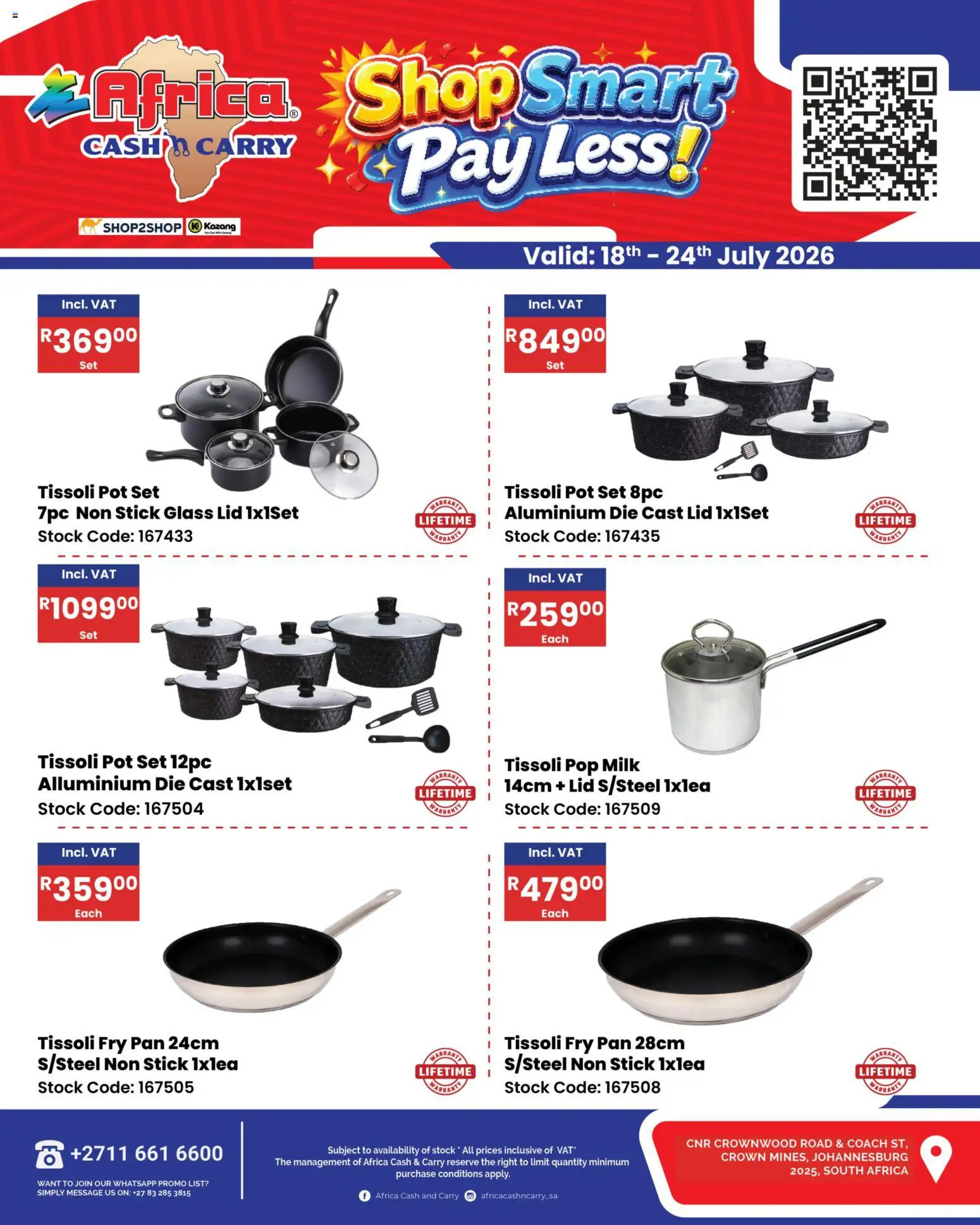 New Africa Cash & Carry catalogue – valid from 18/07/2026 | Page: 2 | Products: Milk, Stock
