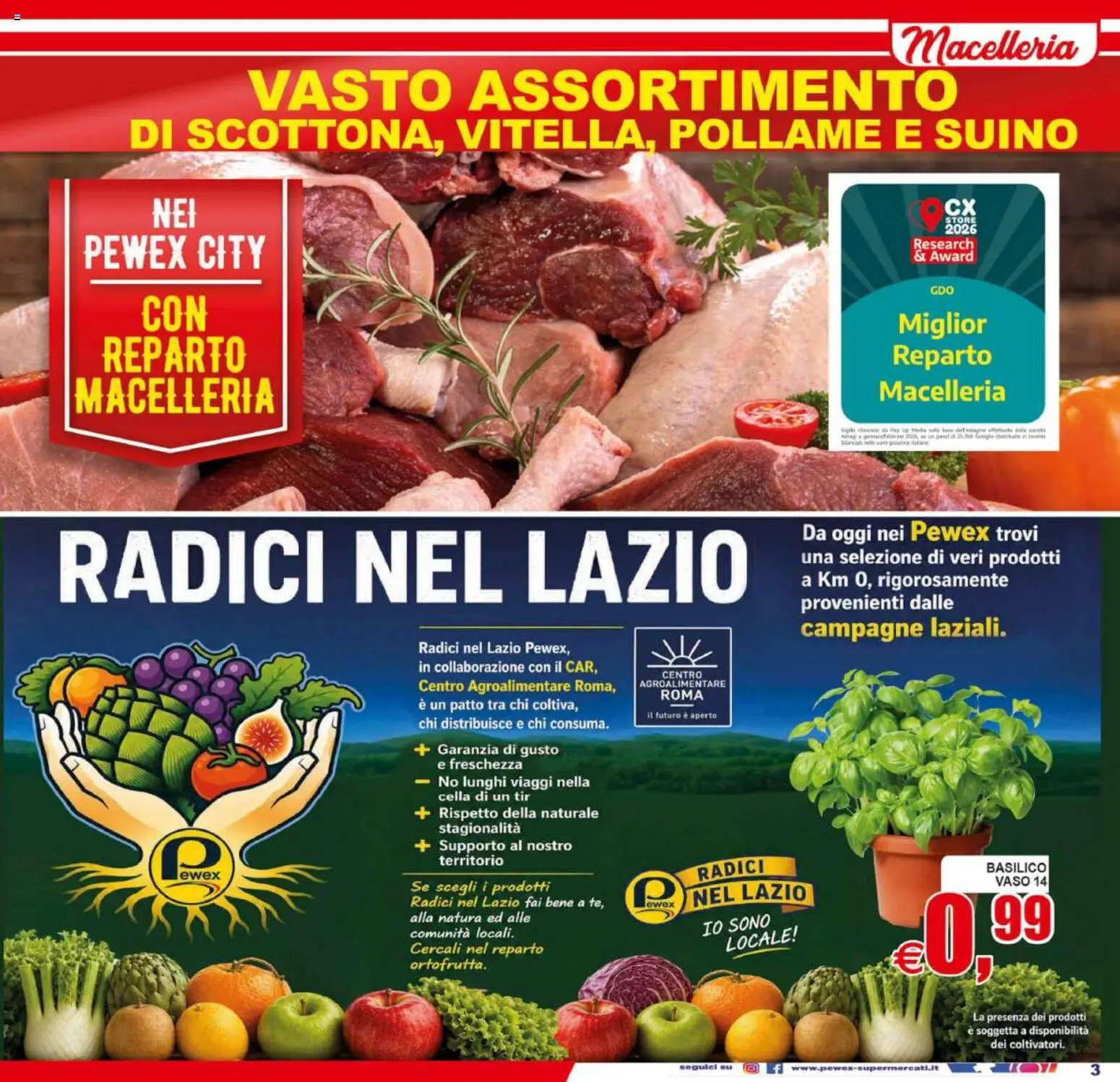 Volantino Pewex del 02/09/2026 | Pagina: 3 | Prodotti: Pollame, Suino, Basilico, Vaso