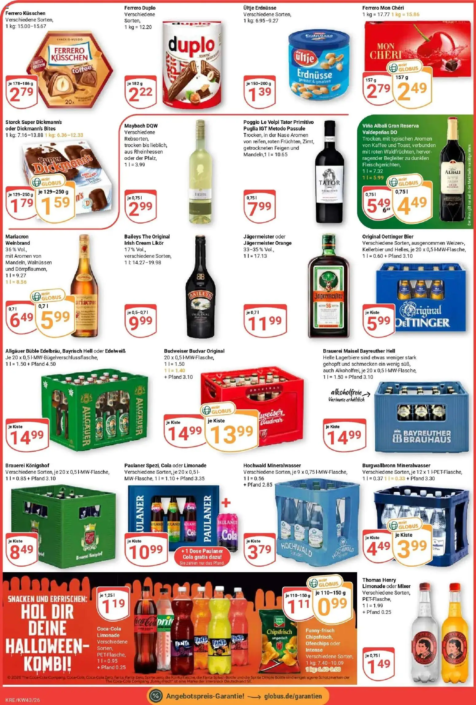 Globus Prospekt Krefeld (ab 19.10.2026) » Angebote online | Seite: 3 | Produkte: Ultje erdnusse, Oettinger, Mariacron, Mon cheri