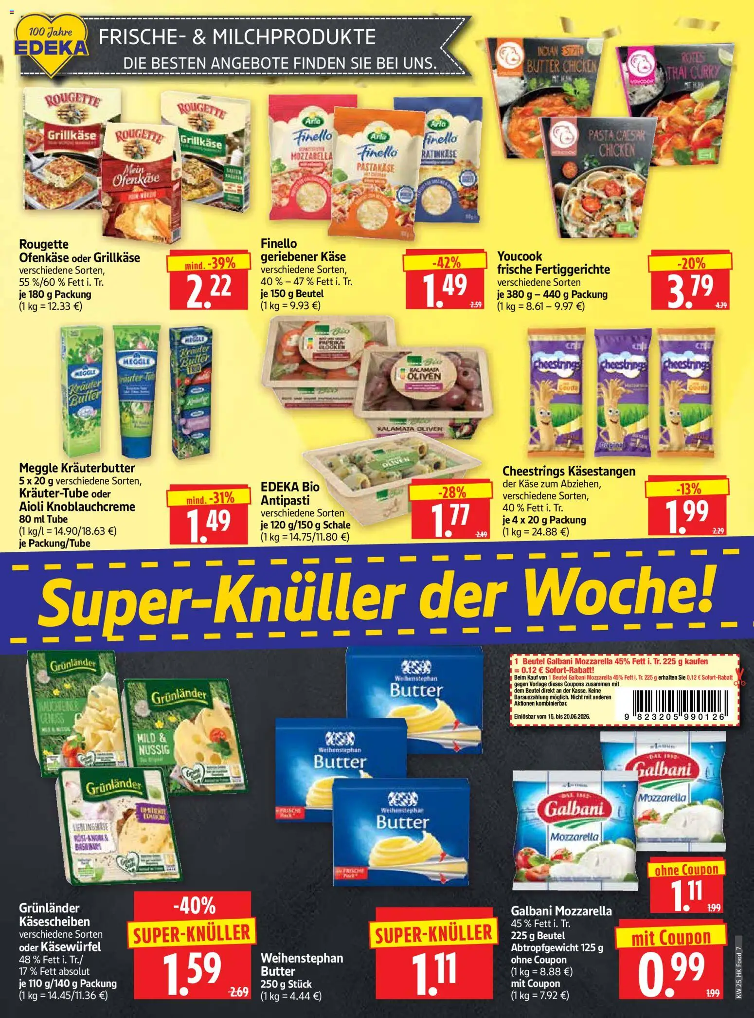 HERKULES Prospekt – gültig ab 15.06.2026 | Seite: 7 | Produkte: Youcook, Butter, Käse, Grunlander