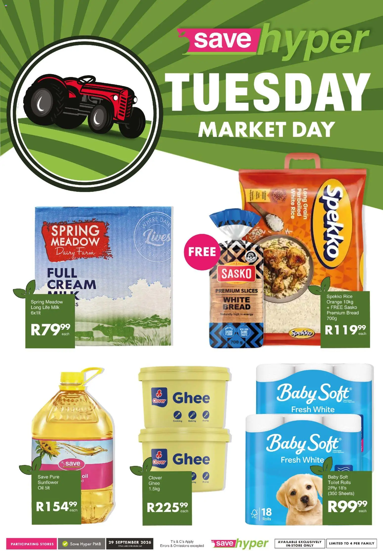 New Save catalogue – valid from 29/09/2026 | Page: 11 | Products: Toilet, Milk, Bread, Rice