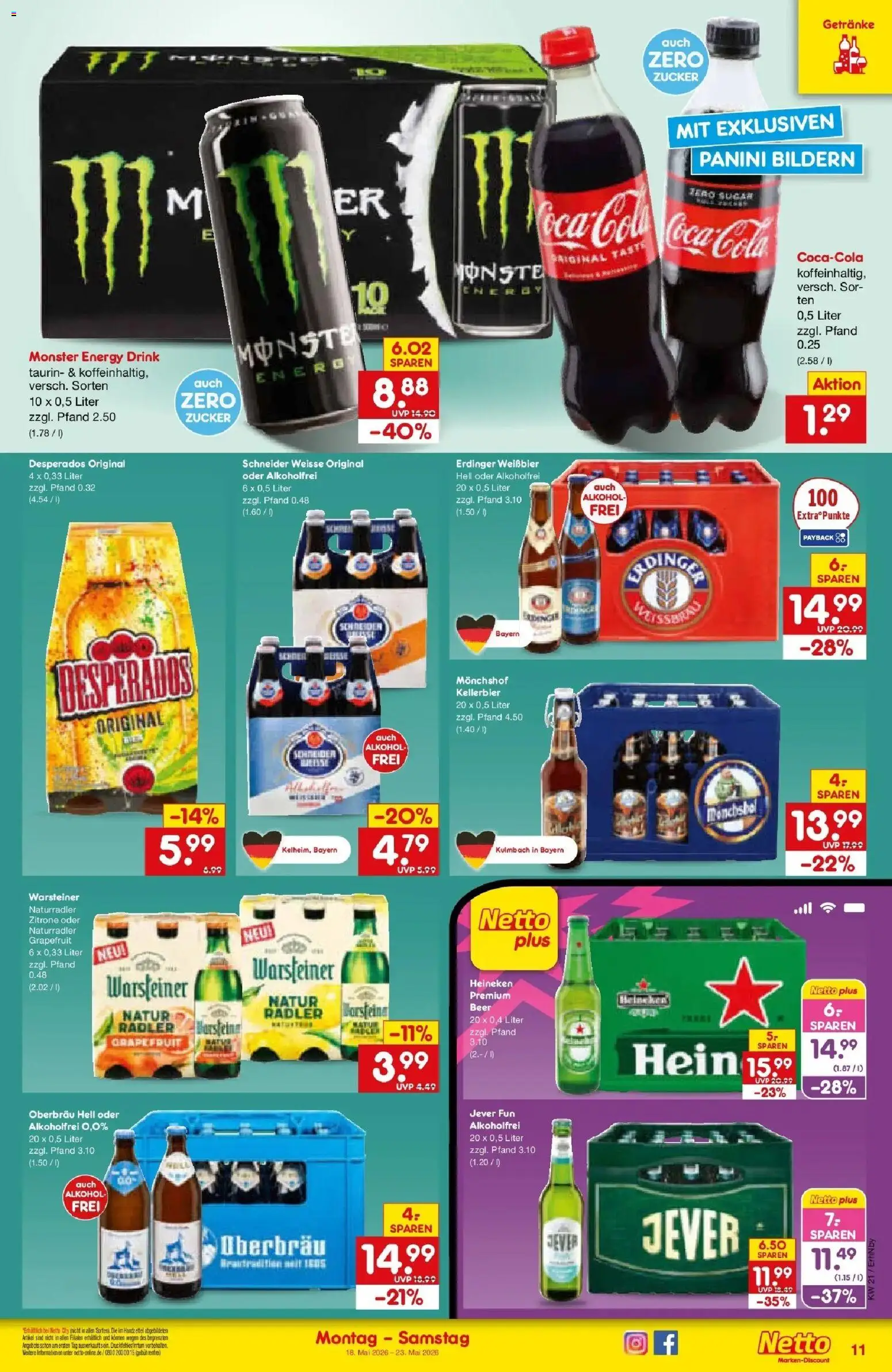 Netto Marken-Discount Prospekt Ergolding	 – gültig ab 17.05.2026 | Seite: 11 | Produkte: Heineken, Grapefruit, Jever, Desperados