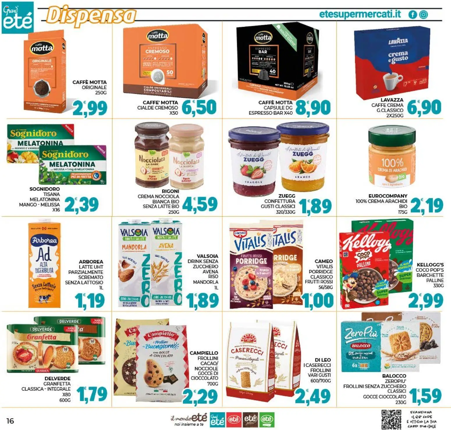 Volantino Eté del 19/08/2026 | Pagina: 16 | Prodotti: Crema, Tè, Fragole, Nocciole