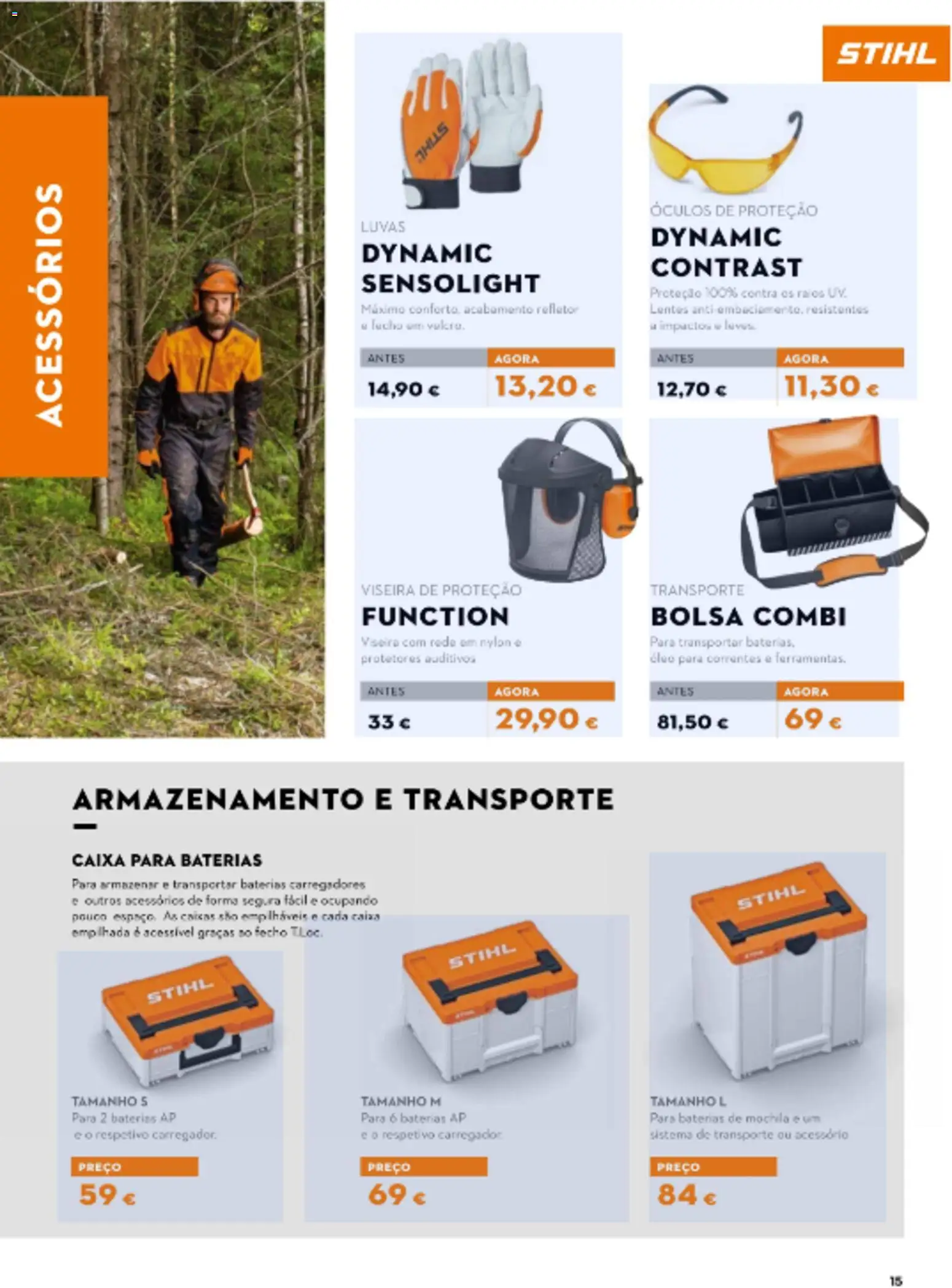 Stihl Outono Catálogo │ válido de 28/09/2026 | Página: 15 | Produtos: Luvas, Bolsa, Baterias, Caixa
