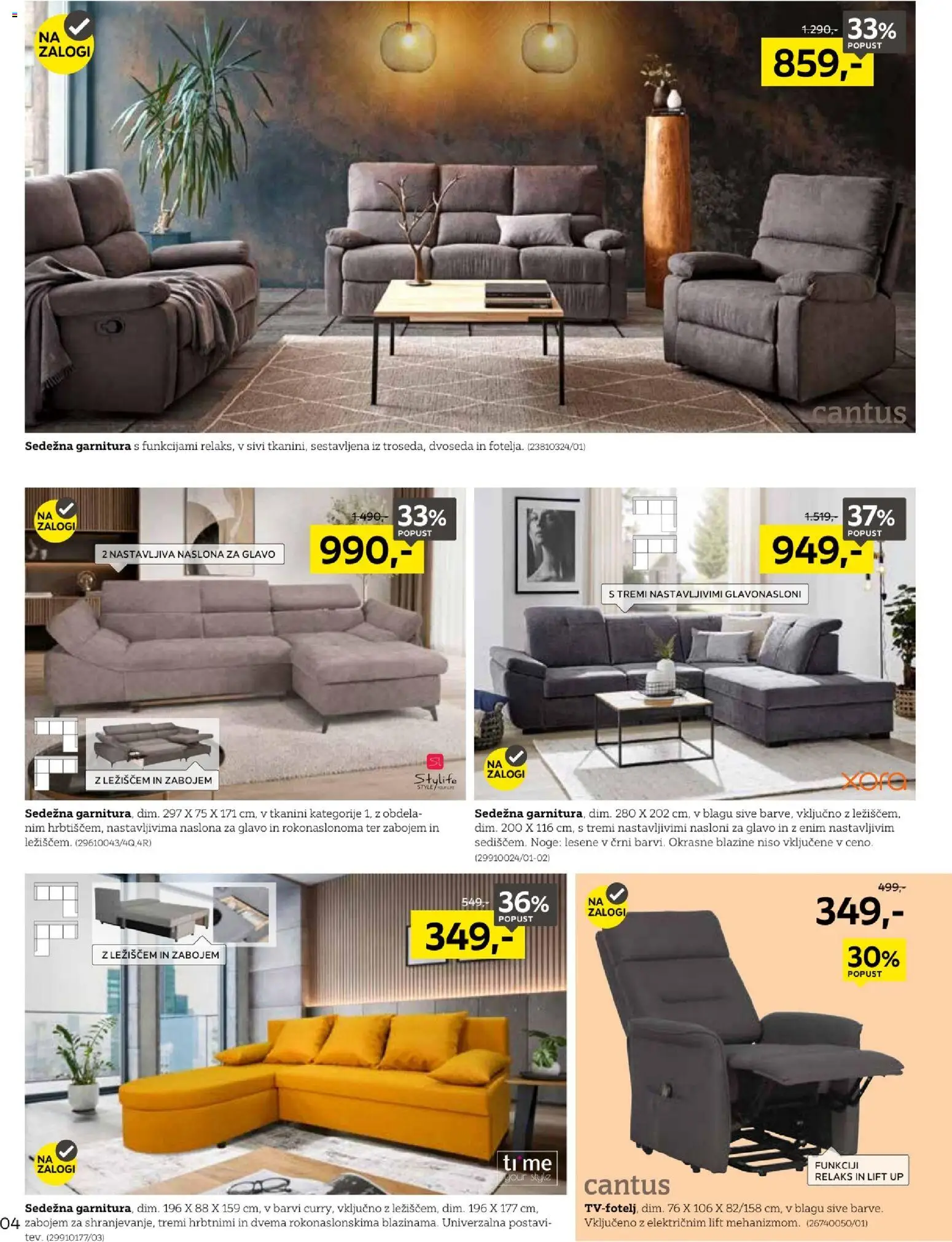 Novi XXXL Lesnina katalog ponudbe – veljaven od 28.09.2026 | Stran: 4 | Izdelki: Sedezna garnitura