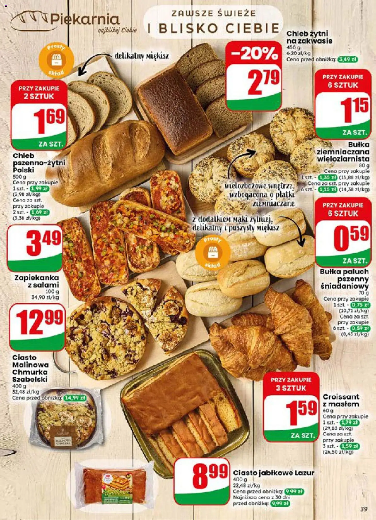 Dino gazetka od 15.07.2026 | Strona: 39 | Produkty: Chleb żytni, Piekarnia, Chleb żytni na zakwasie, Płatki