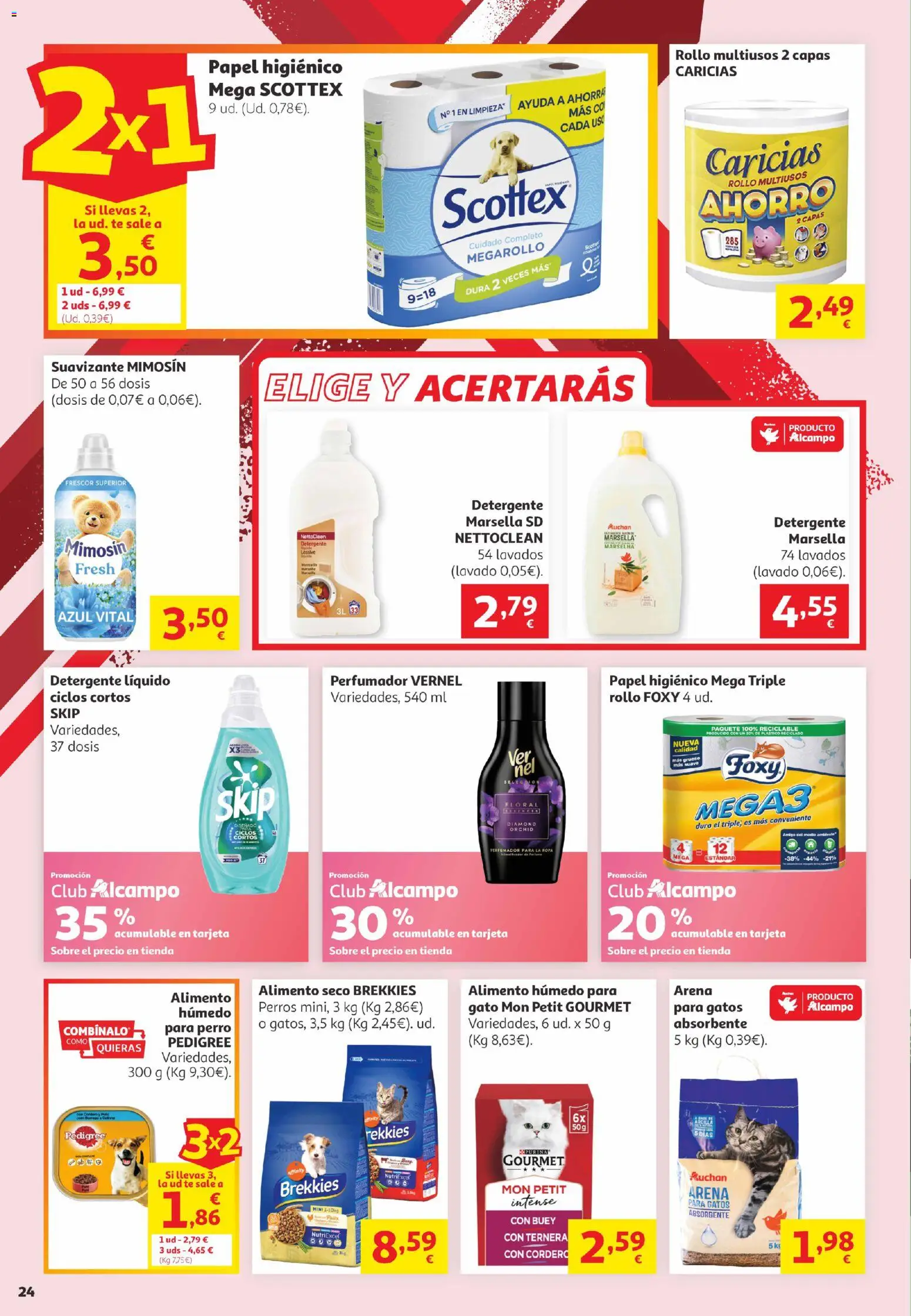 Alcampo Canarias │ válido desde el 16.06.2026 | Página: 24 | Productos: Detergente, Papel higienico, Té, Suavizante