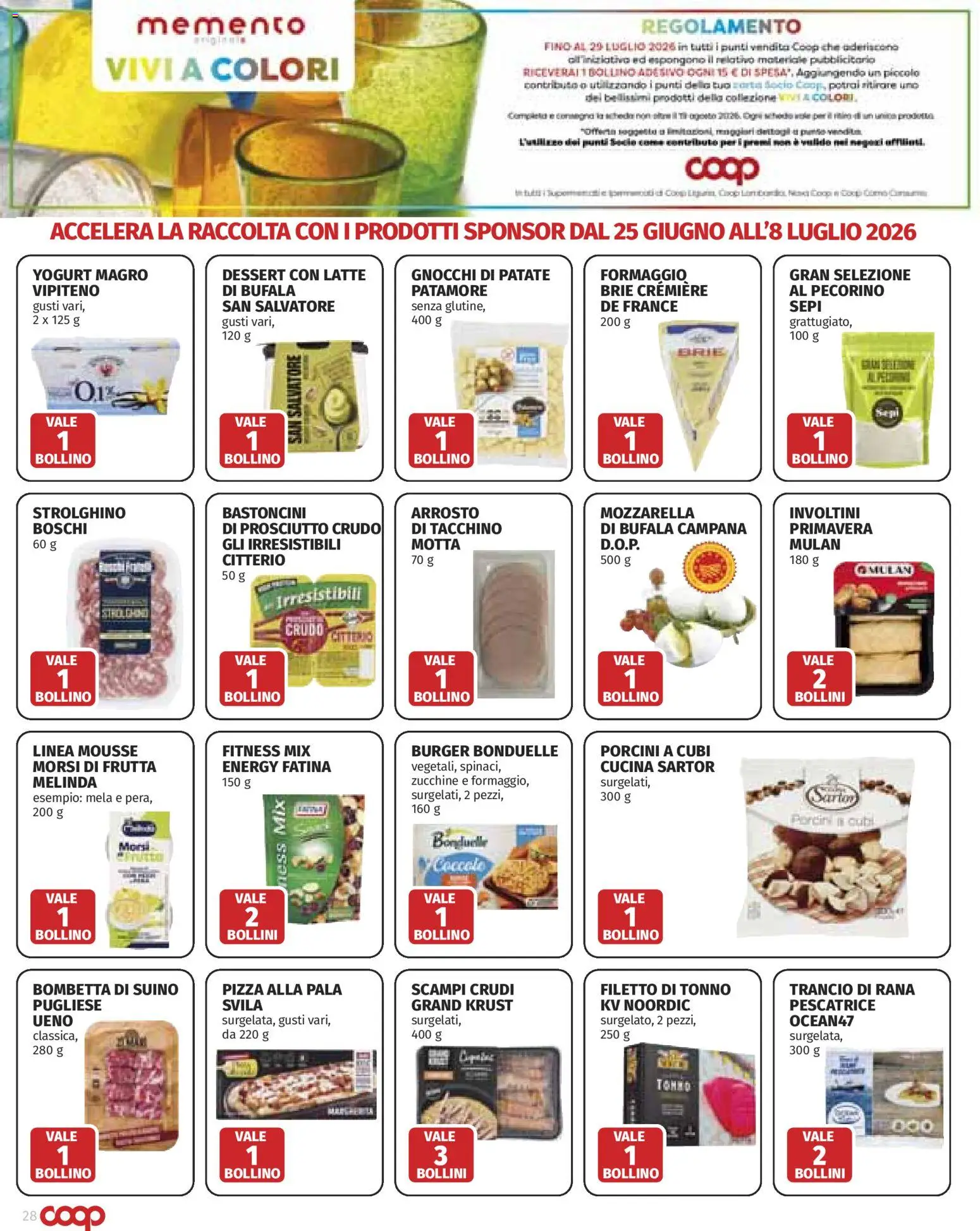 Volantino COOP del 25/06/2026 | Pagina: 28 | Prodotti: Yogurt, Prosciutto, Tonno, Gnocchi