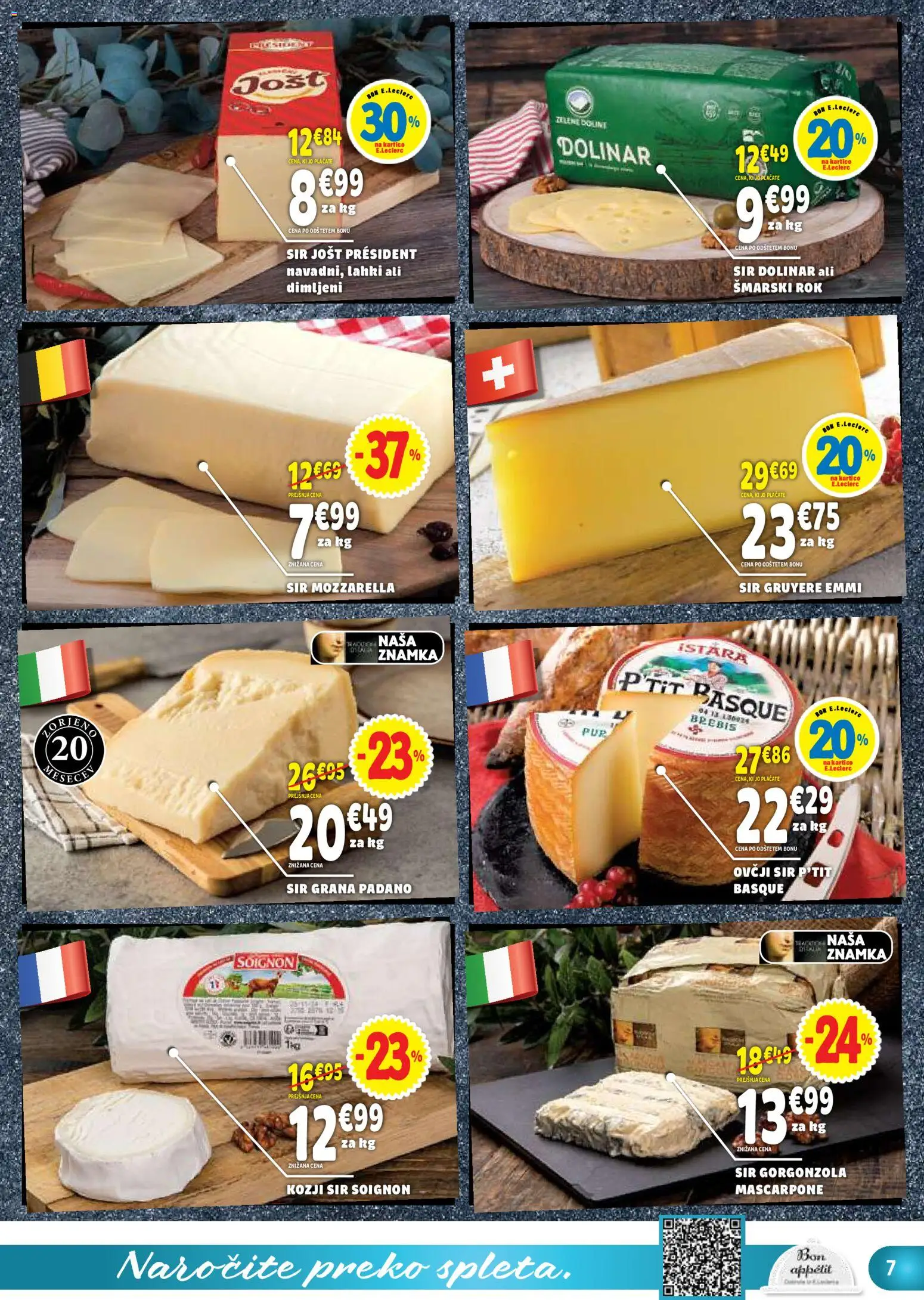 Novi E.leclerc katalog ponudbe – veljaven od 15.07.2026 | Stran: 7 | Izdelki: Mozzarella, Sir