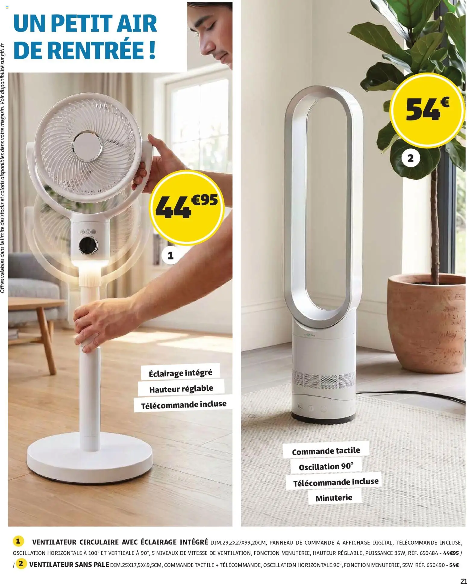 {H1} | Page: 21 | Produits: Ventilateur, Télécommande
