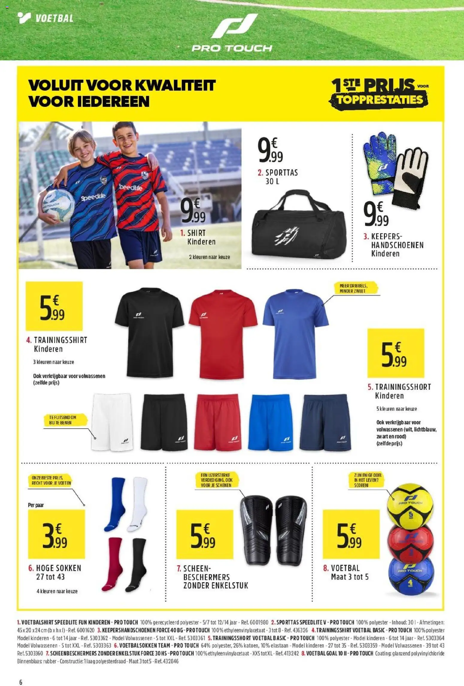 {H1} | Pagina: 6 | Producten: Handschoenen, Shirt, Sokken