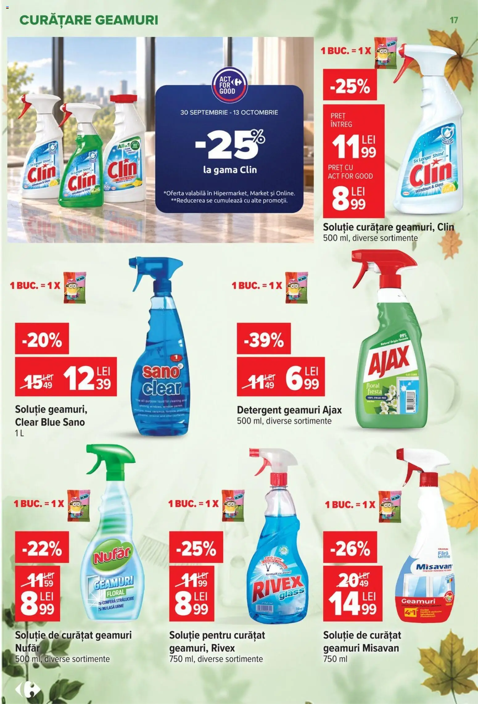 Noul catalog Carrefour – valabil de la 30.09.2026 | Pagină: 17 | Produse: Clear, Detergent
