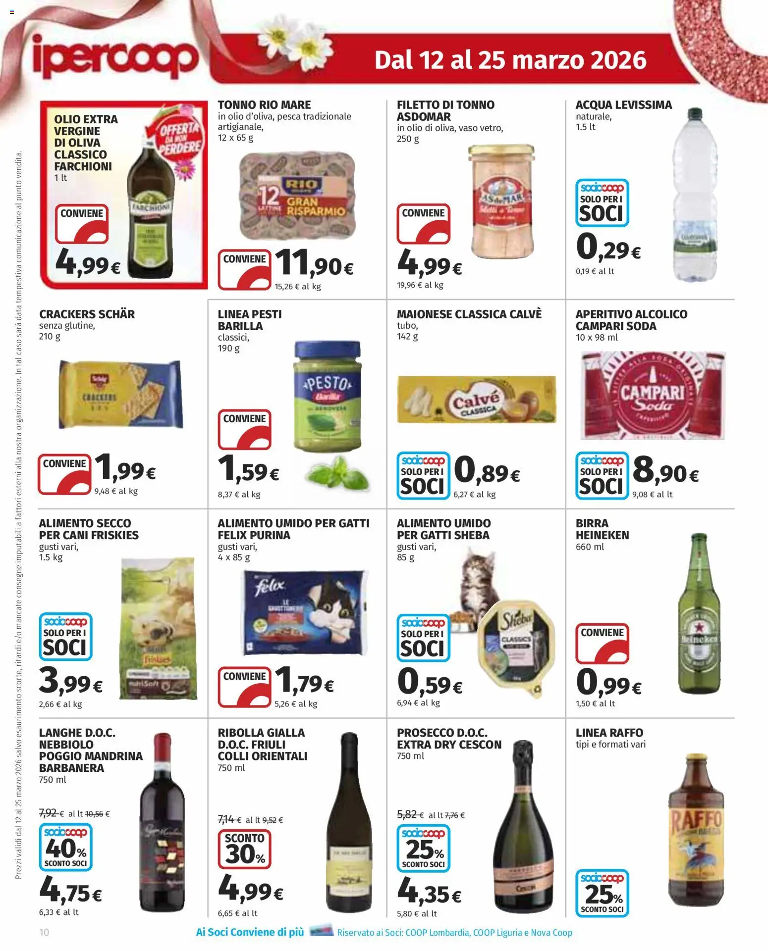 Volantino Ipercoop del 12.03.2026 | Pagina: 10 | Prodotti: Maionese, Olio, Pesca, Heineken