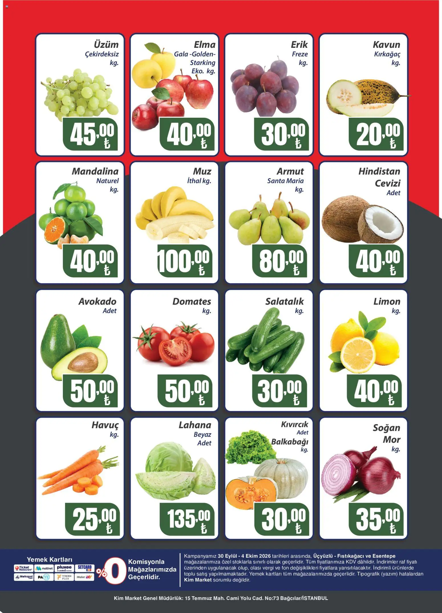 Kim Market Katalog - 30 Eylül 2026 tarihinden itibaren geçerlidir | Sayfa: 2 | Ürünler: Elma, Mandalina, Havuç, Limon