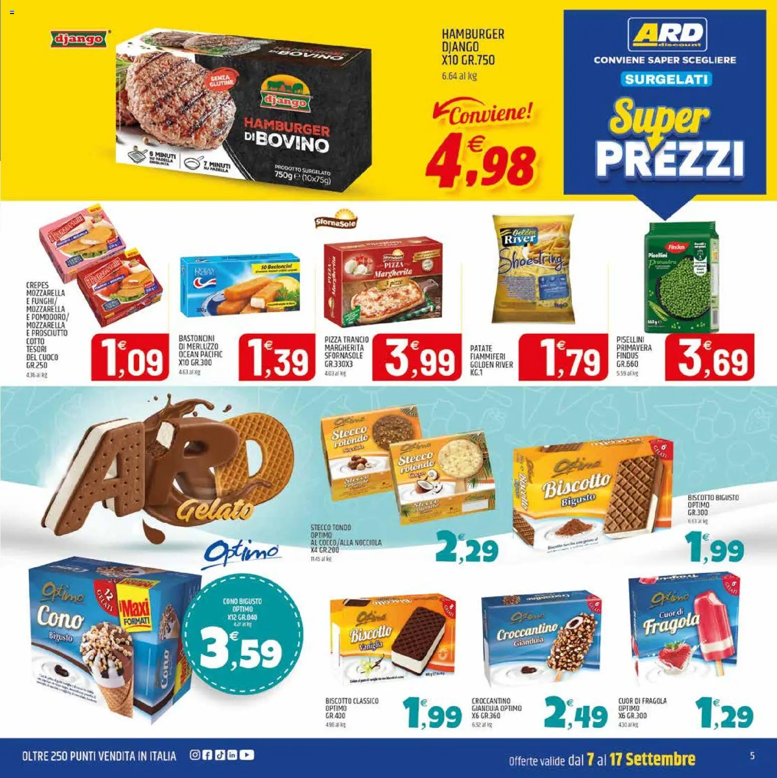 Volantino ARD Discount del 07/09/2026 | Pagina: 21 | Prodotti: Bovino, Prosciutto Cotto, Mozzarella, Hamburger