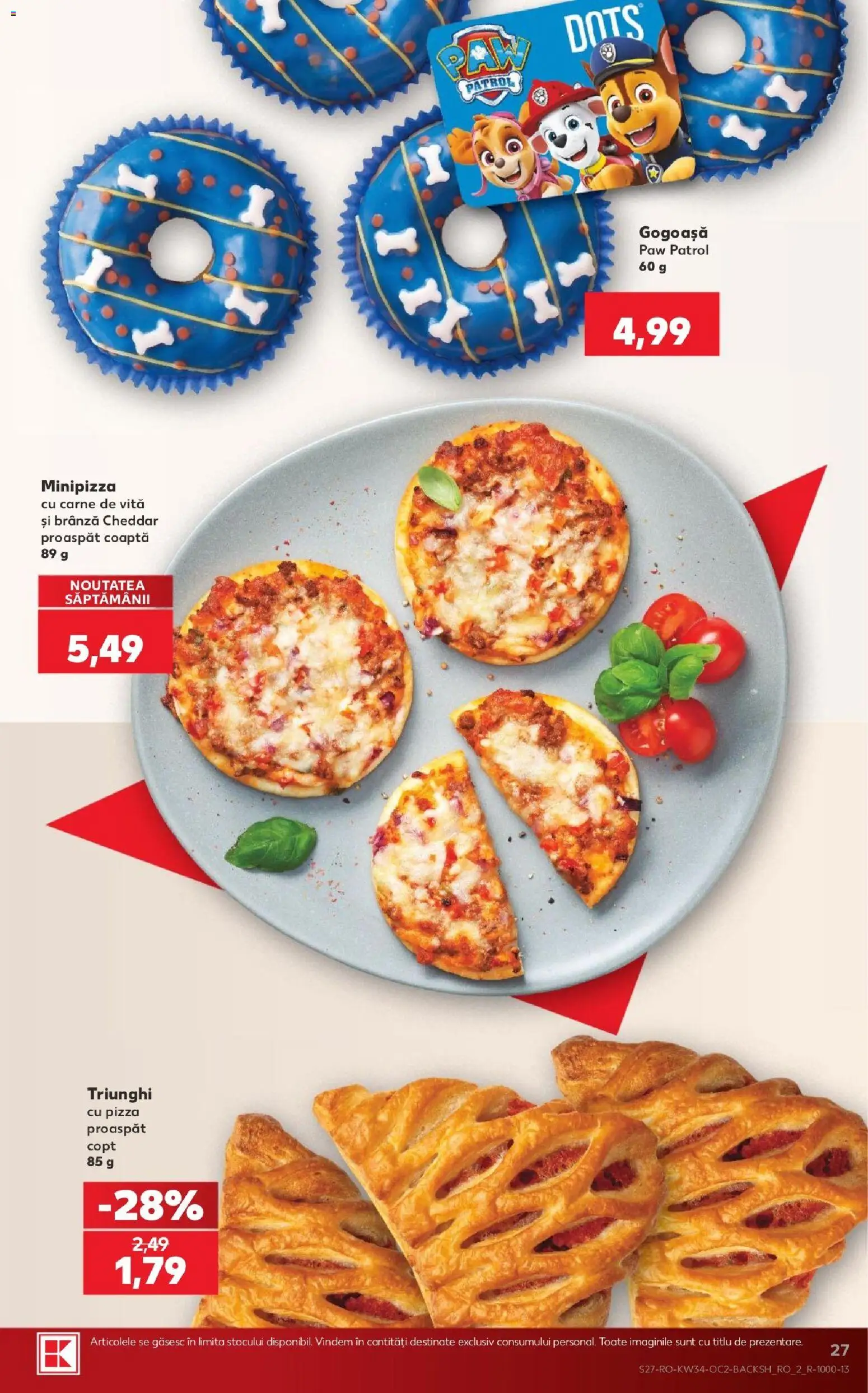 Noul catalog Kaufland – valabil de la 19.08.2026 | Pagină: 27 | Produse: Gogoasa, Brânză, Pizza, Carne De Vită