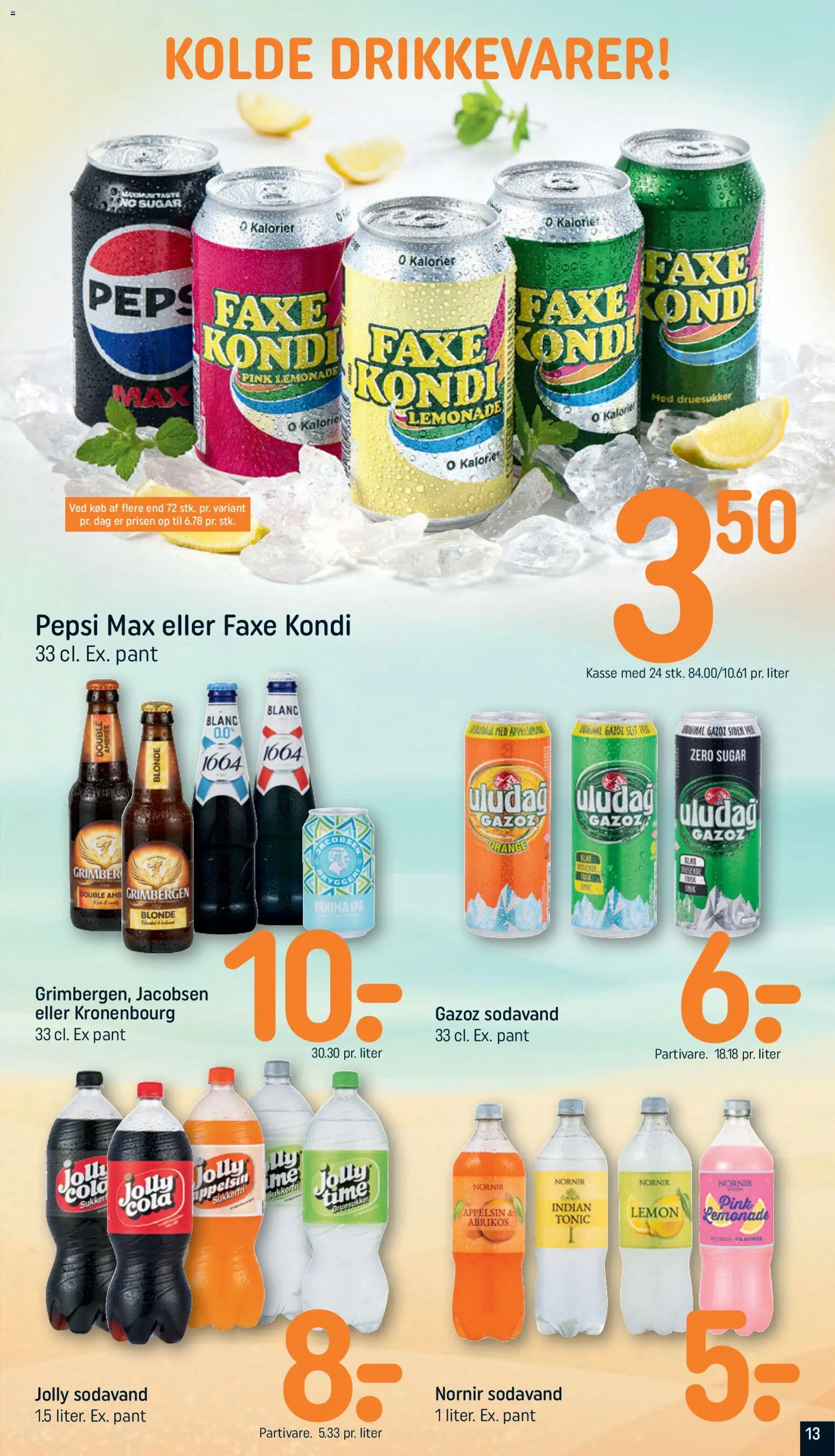 Rema 1000 tilbudsavis – gyldig fra 12/07/2026 | Side: 13 | Produkter: Sodavand, Faxe Kondi, Cola, Pepsi