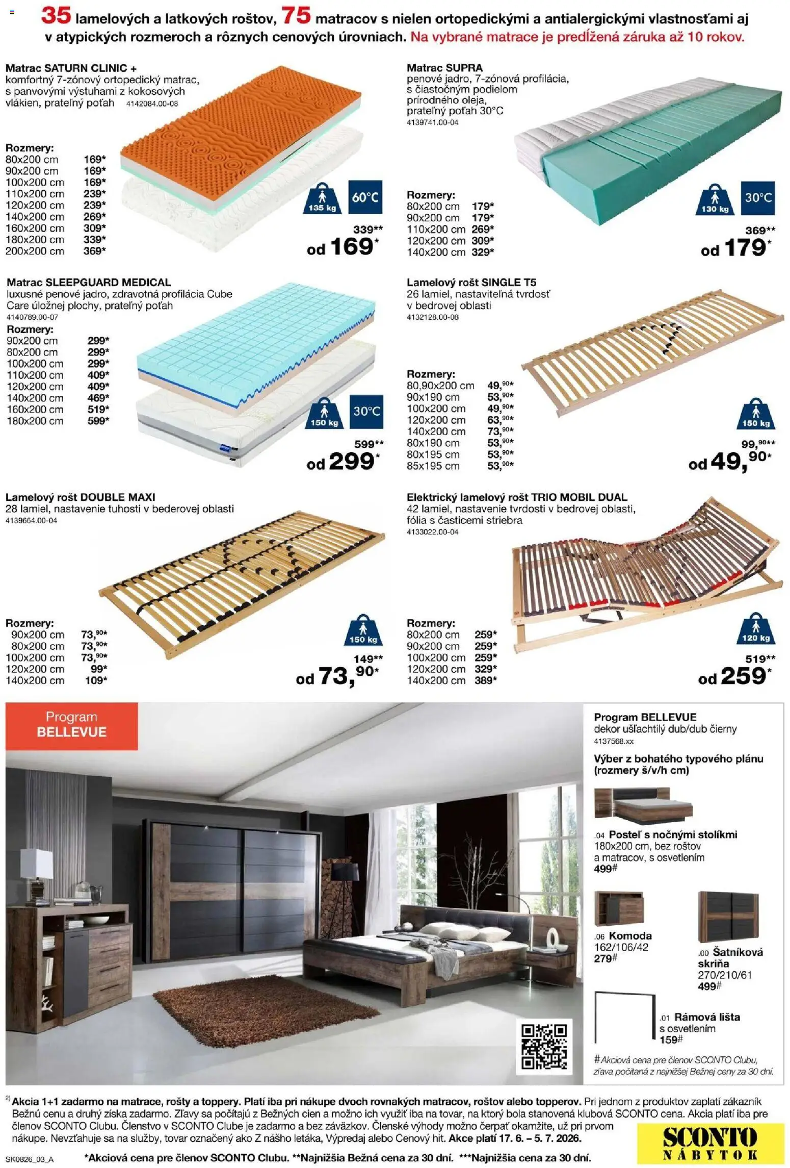 Nové Sconto nábytok akcie – leták je platný od 17.06.2026 | Strana: 3 | Produkty: Matrace, Nábytok, Matrac, Posteľ
