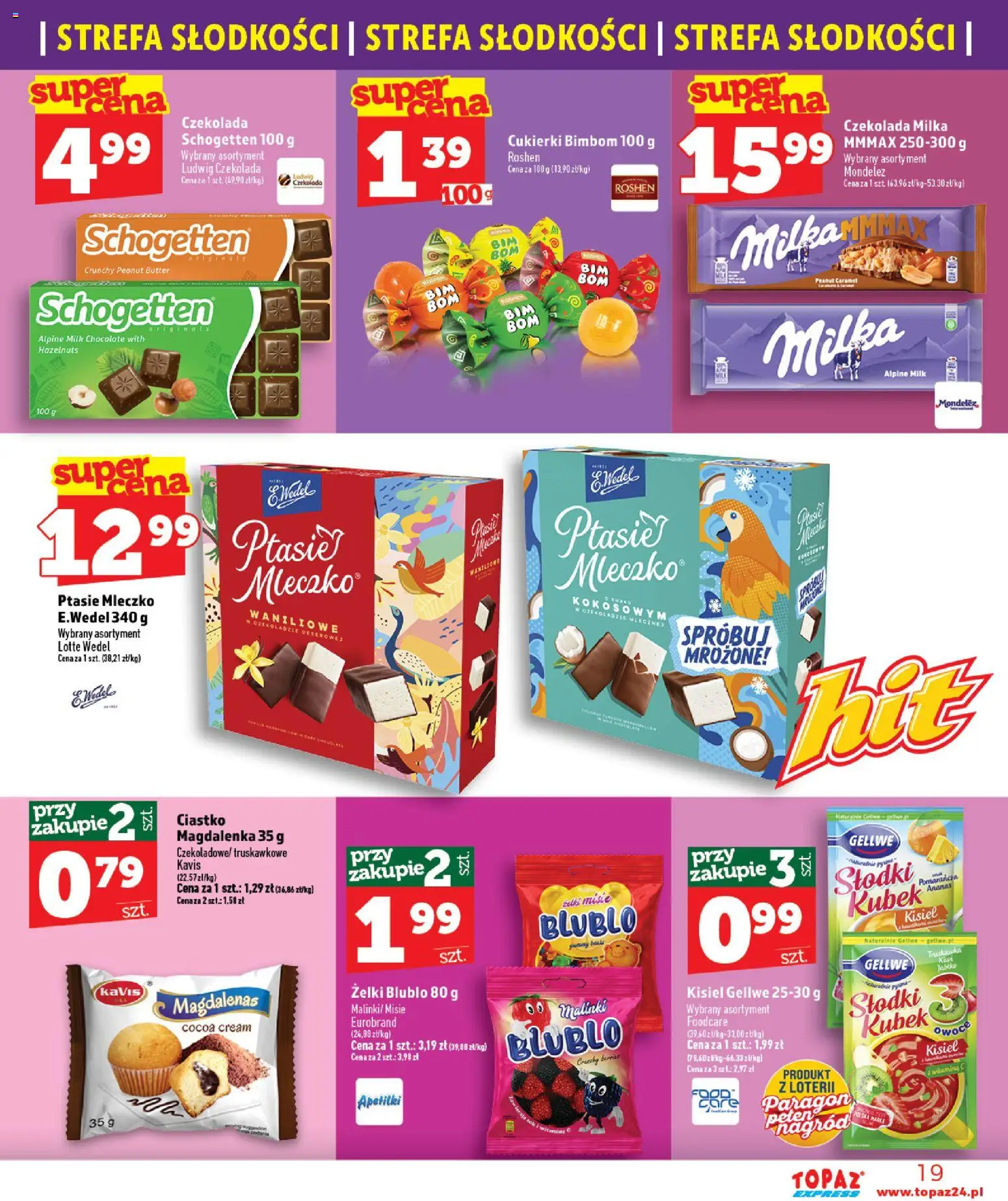 Topaz gazetka - Express od 17.09.2026 | Strona: 19 | Produkty: Milka, Ptasie mleczko, Czekolada, Cukierki