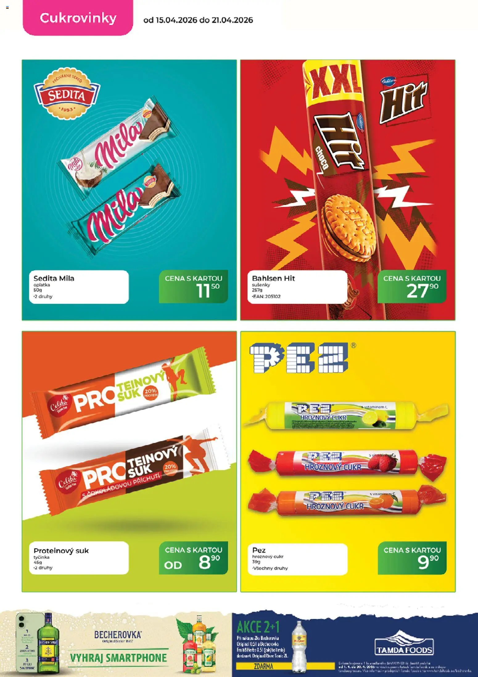 Tamda Foods leták od 15.04.2026 | Strana: 34 | Produkty: Tonic, Cukr, Mila, Sušenky