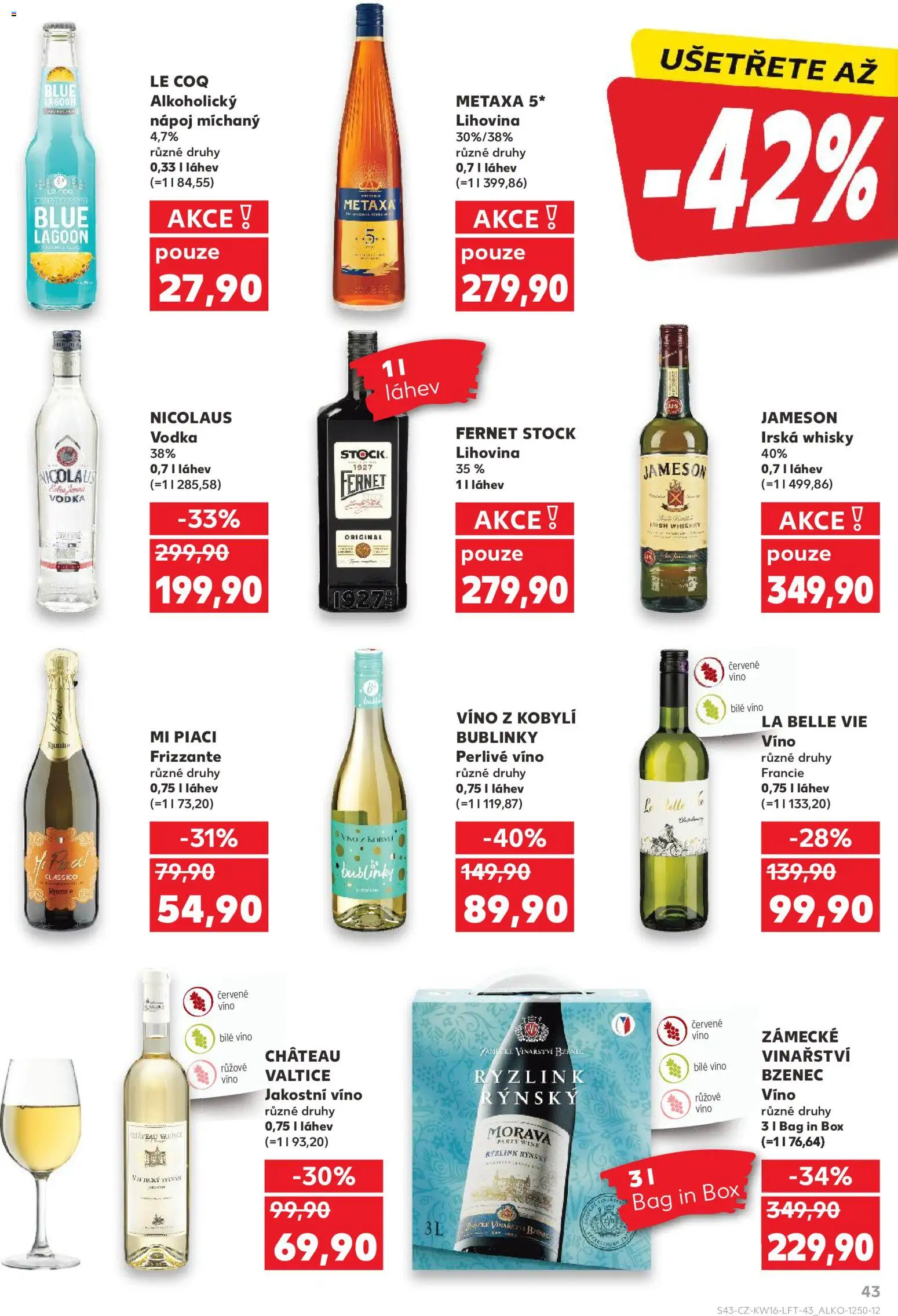 Kaufland leták - Brno od 15.04.2026 | Strana: 43 | Produkty: Bílé víno, Box, Vodka, Růžové víno