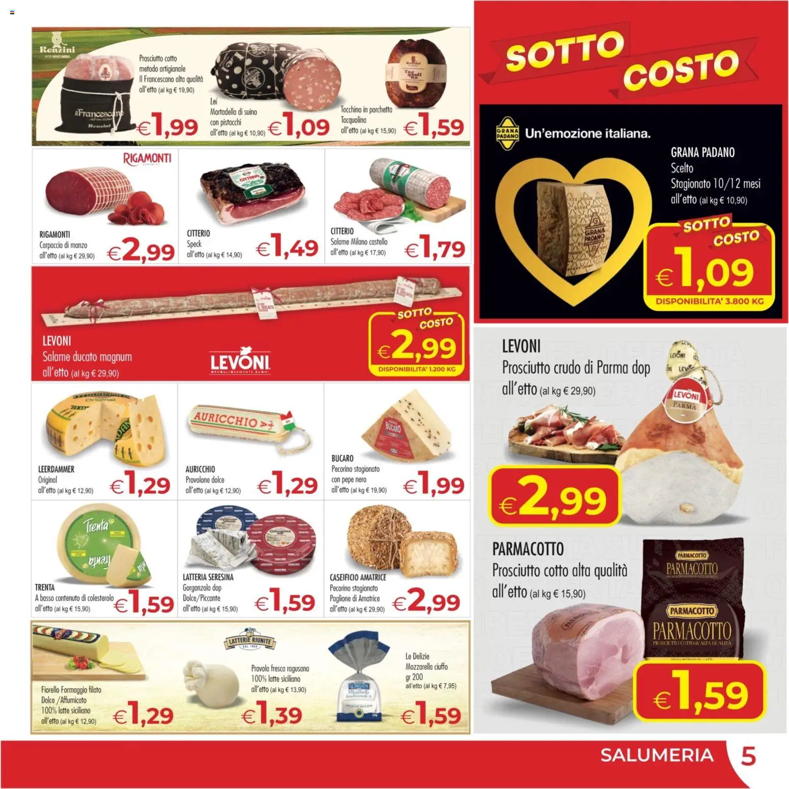 Volantino MerSi Supermercati del 17.06.2026 | Pagina: 5 | Prodotti: Speck, Mozzarella, Pistacchi, Gorgonzola