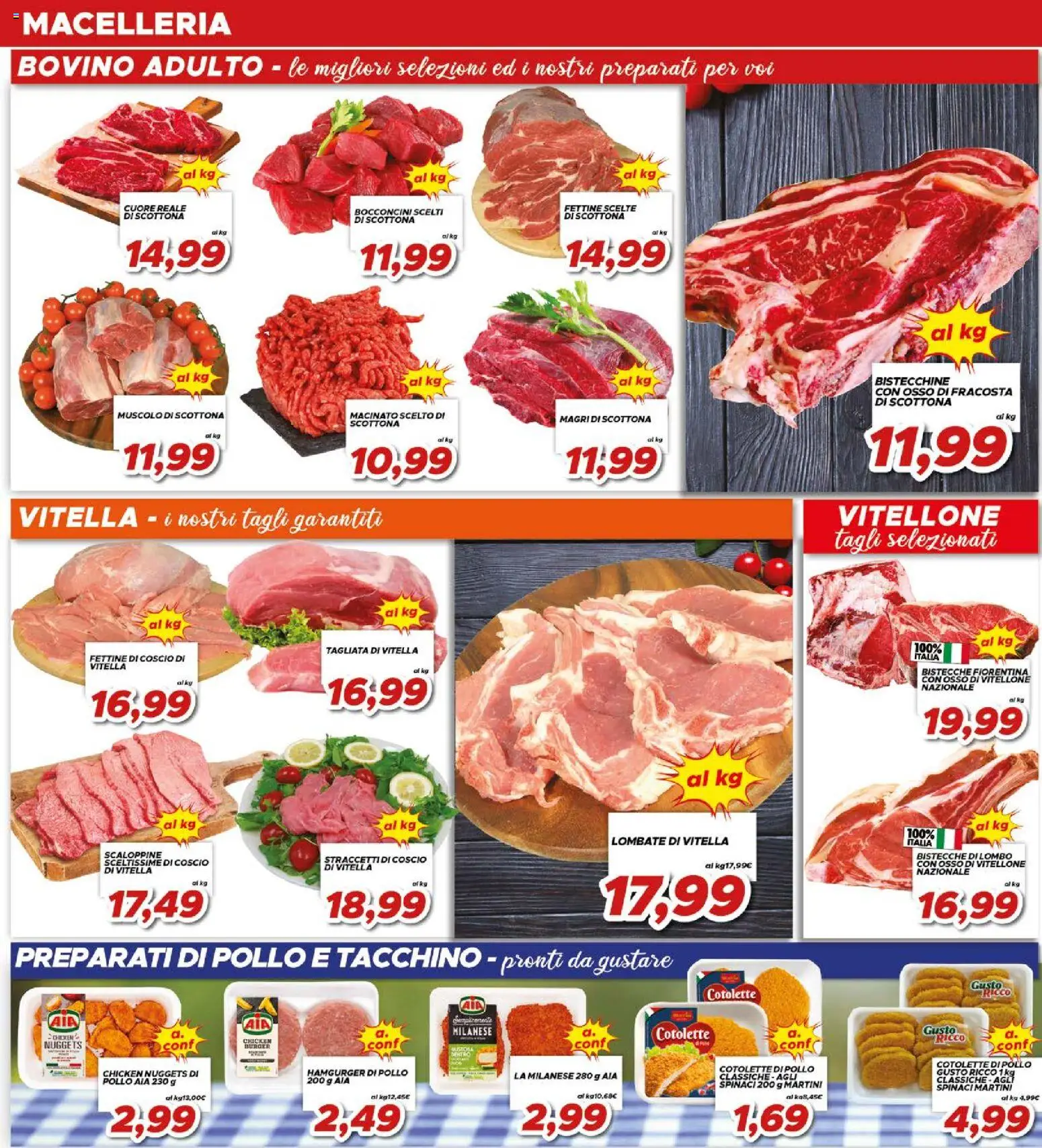 Volantino Ma Supermercati del 08.05.2026 | Pagina: 10 | Prodotti: Bovino, Nuggets, Tacchino, Macinato