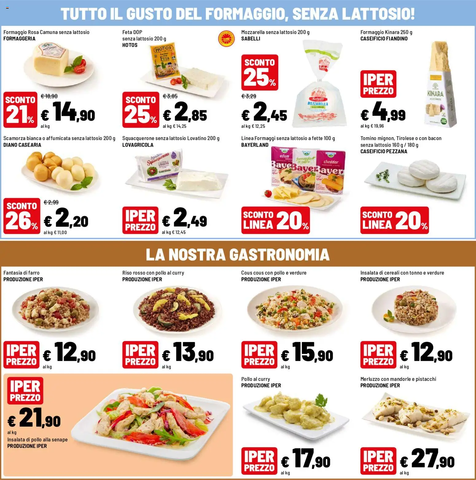 Volantino Iper del 20/07/2026 | Pagina: 5 | Prodotti: Mozzarella senza lattosio, Pollo, Mozzarella, Senape