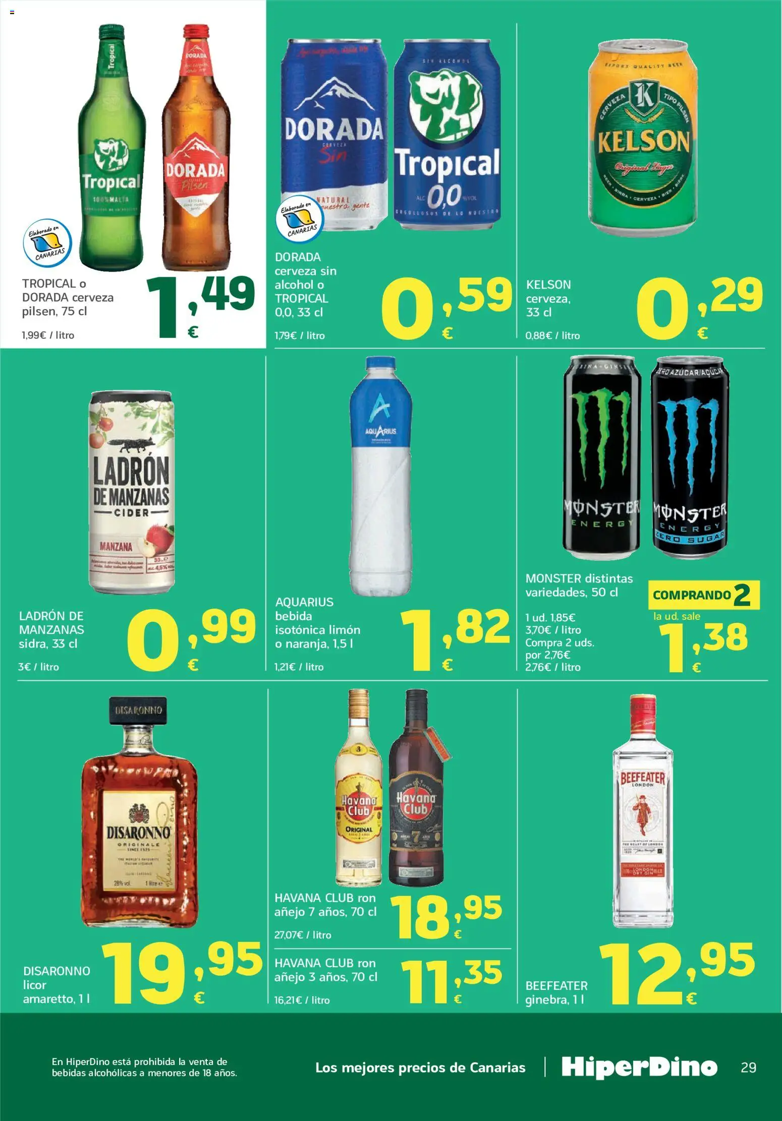 HiperDino folleto │ válido desde el 09/09/2026 | Página: 29 | Productos: Cerveza, Limón, Bebidas, Alcohol