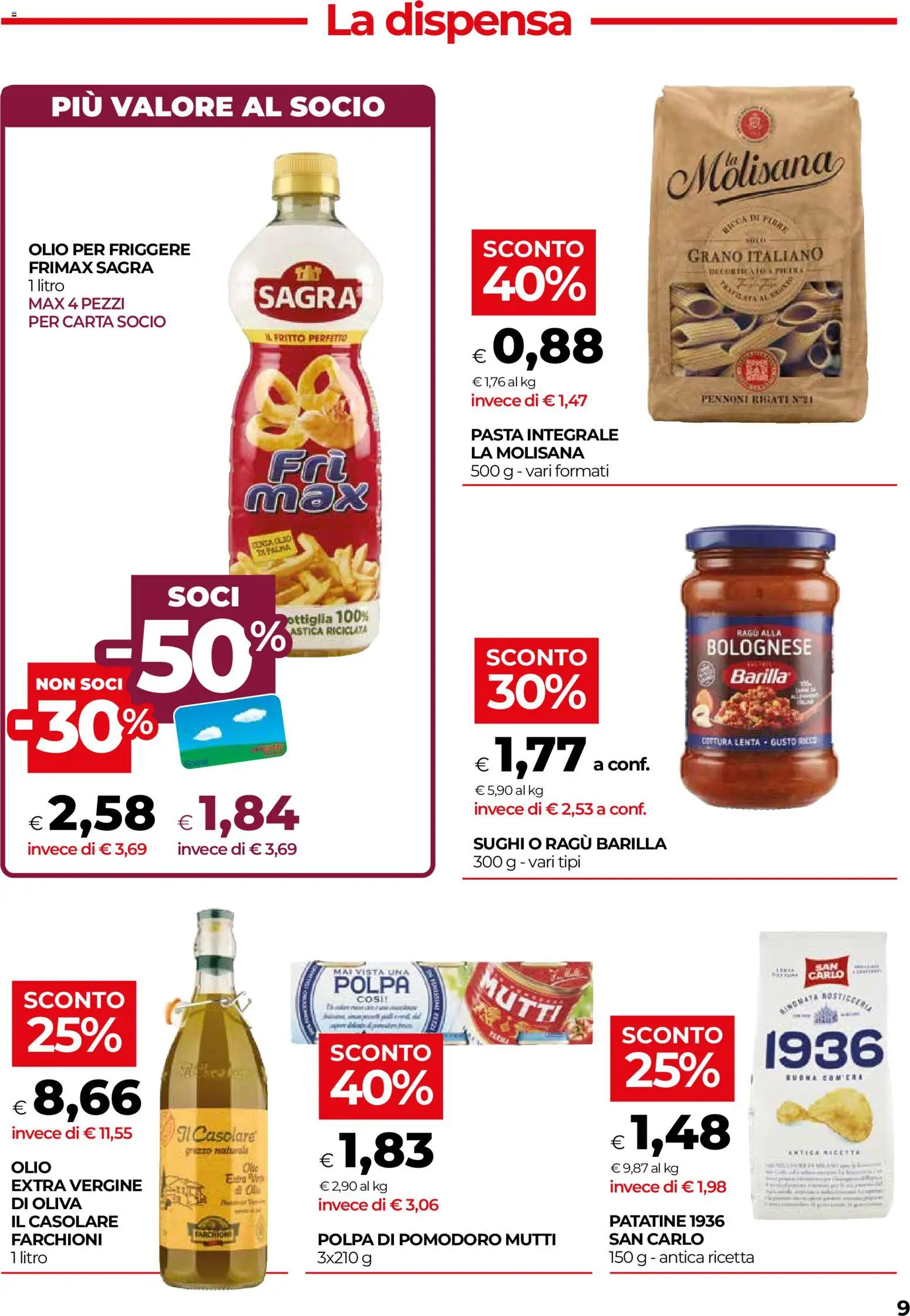 Volantino COOP del 17/09/2026 | Pagina: 9 | Prodotti: Pomodoro, Pasta, Mutti, Olio per friggere