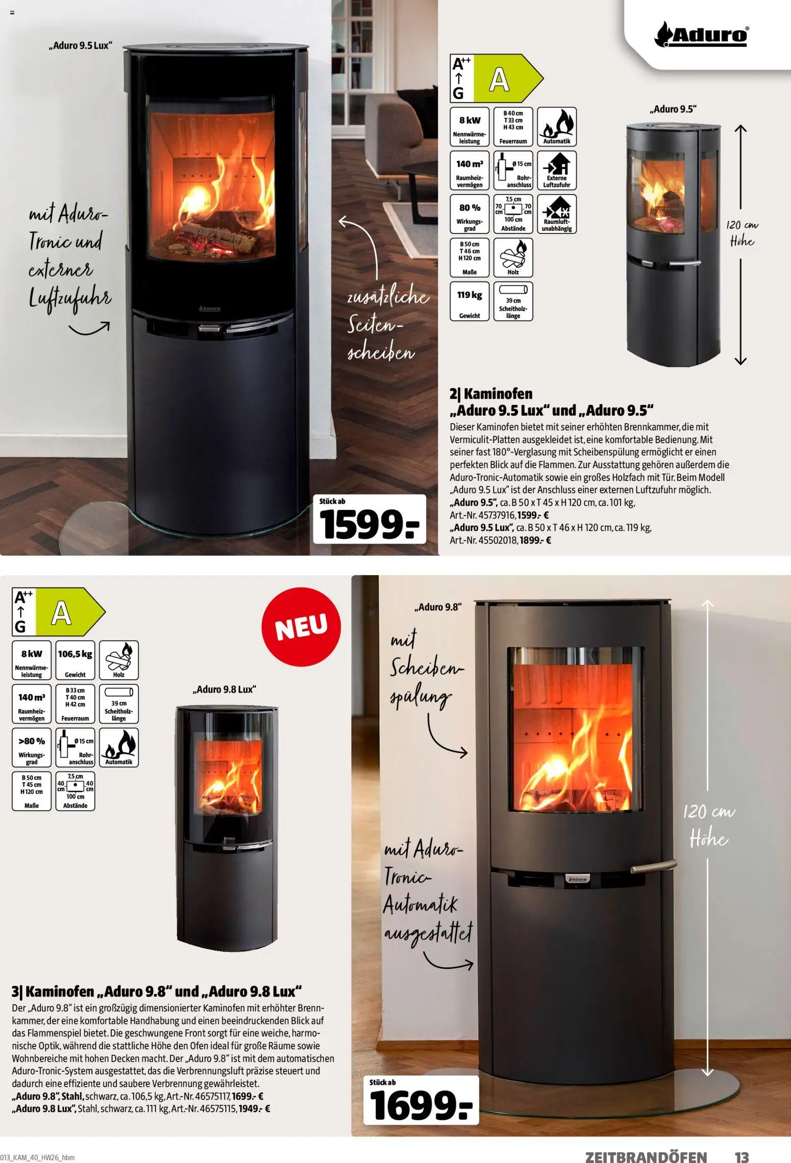 Hagebau Kaminofen & Zubehör – gültig ab 29.06.2026 | Seite: 13 | Produkte: Ofen, Gewicht, Spülung, Kaminofen
