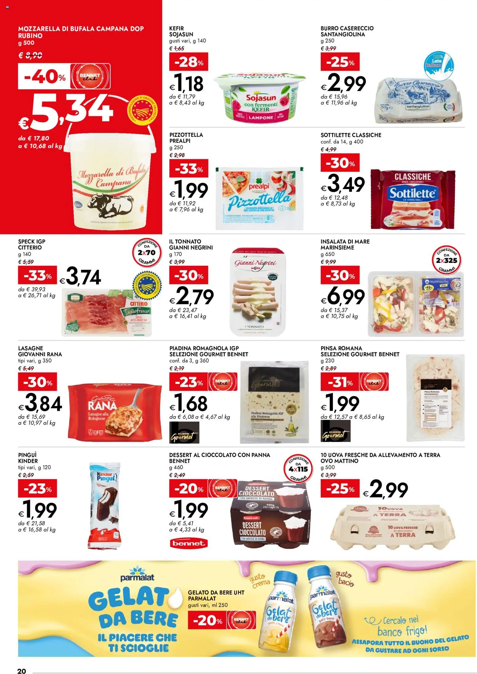 Volantino bennet del 21.05.2026 | Pagina: 20 | Prodotti: Speck, Crema, Uova, Lampone