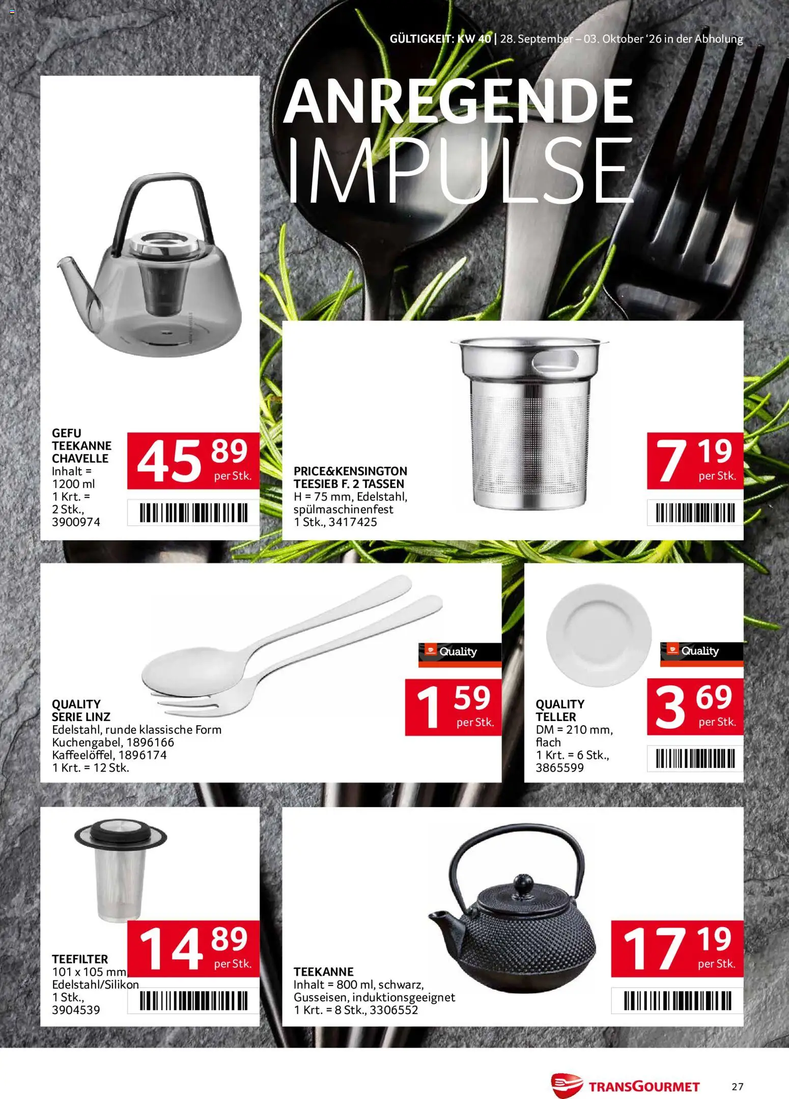 Transgourmet Flugblatt gültig ab 28.09.2026 | Seite: 27